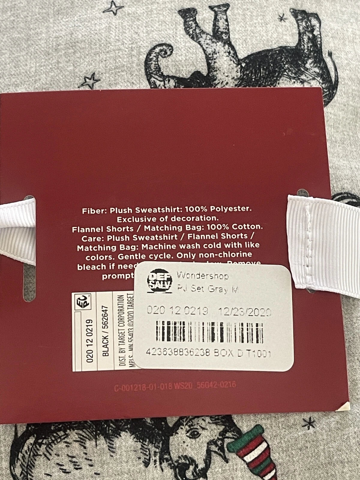 Wondershop Women's Pajama set w bag "Feeling Festive" Safari animals Christmas M