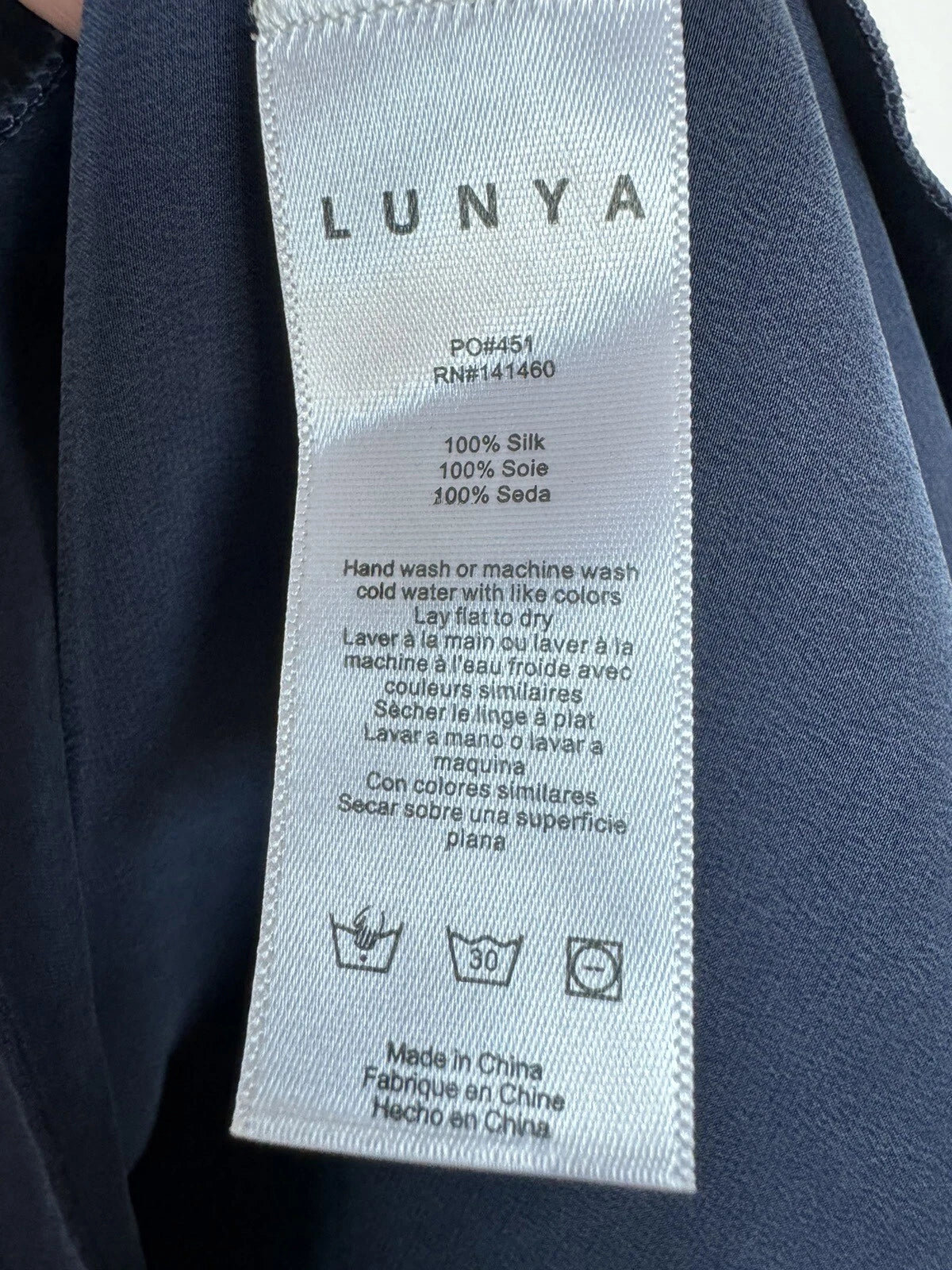 Lunya Washable Silk Pajama Set Size S New Blue