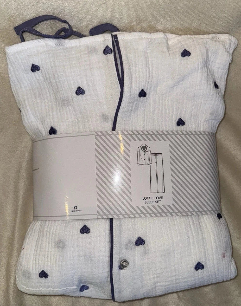 NEW! - Splendid Long Sleeve Pillowsoft Pajama Set Lottie Love Sleep set MED