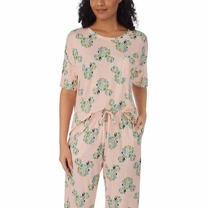 NEW Womens Disney Mickey Mouse Capri 2-Piece Pajama Set, Size MEDIUM
