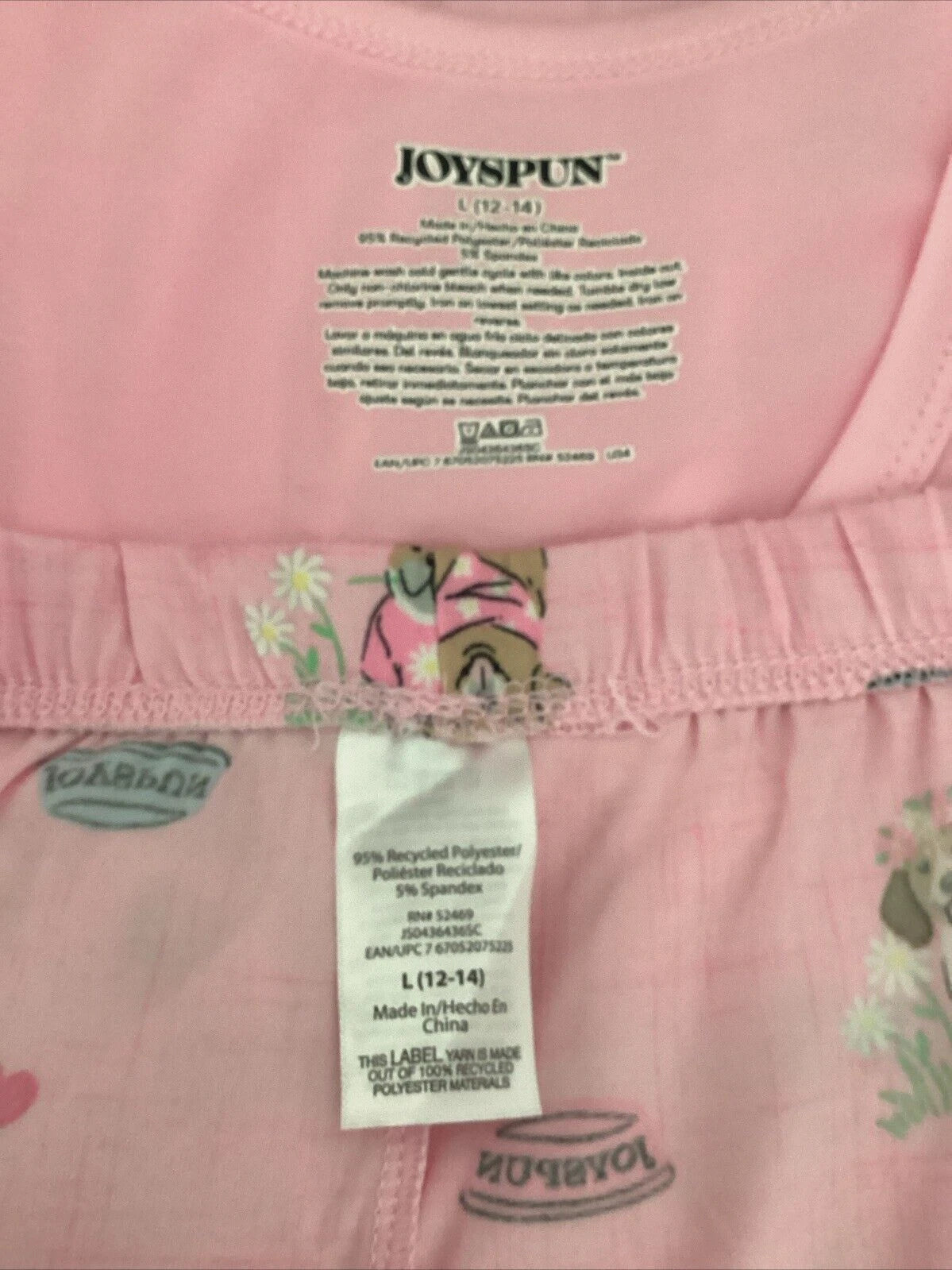 JOYSPUN  SLEEPWEAR SHORTY SET Pink Dogs Tank & Shorts Sz L*