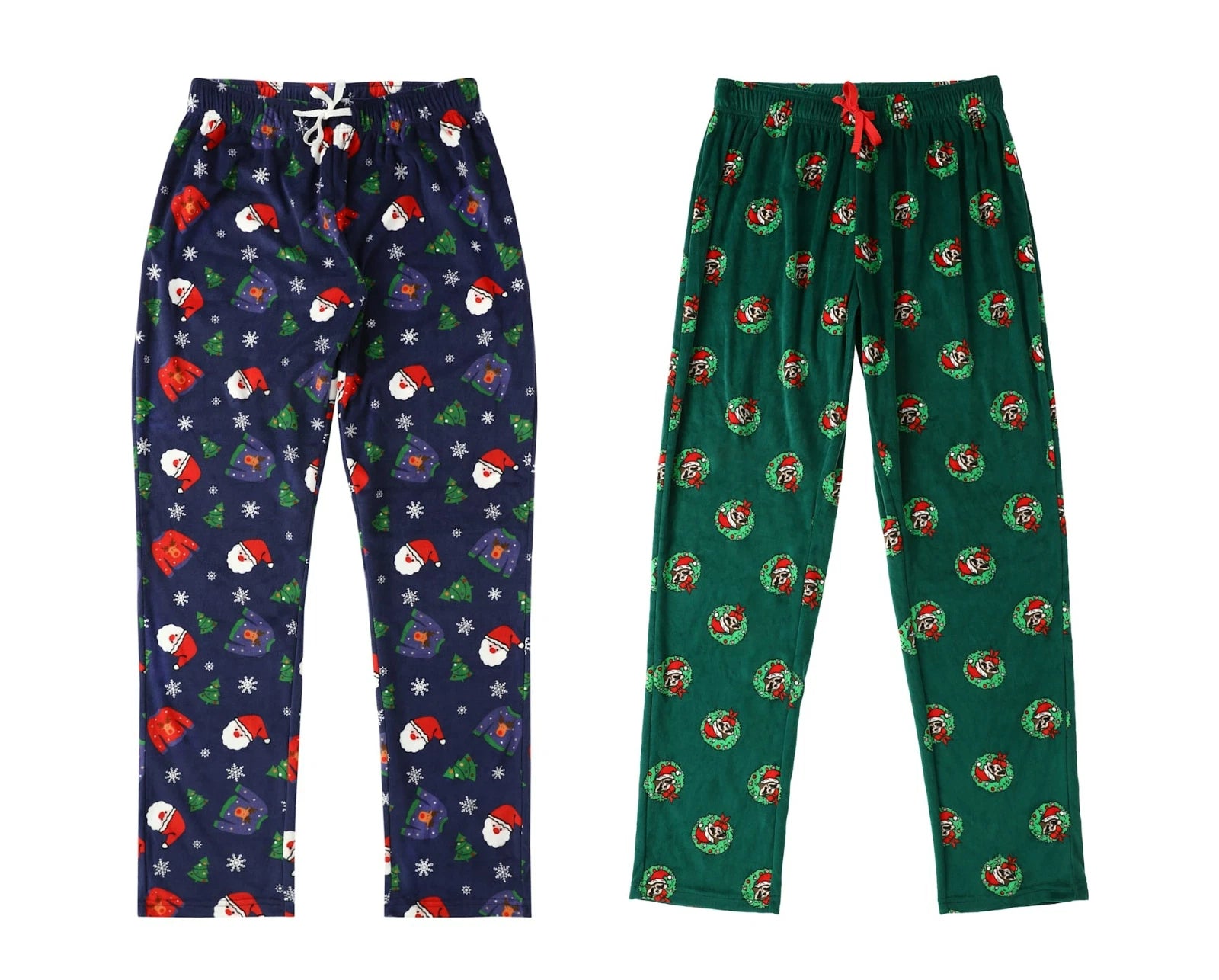 NEW Womens Christmas Pajama Lounge PJ Pants Set of 2 Sz Jr XL (16-8) microfleece