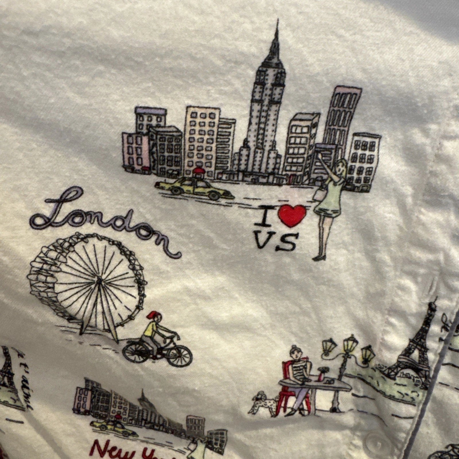 Victoria's Secret NY/London Print Long Sleeve Button Up Pajama Set Small NWT