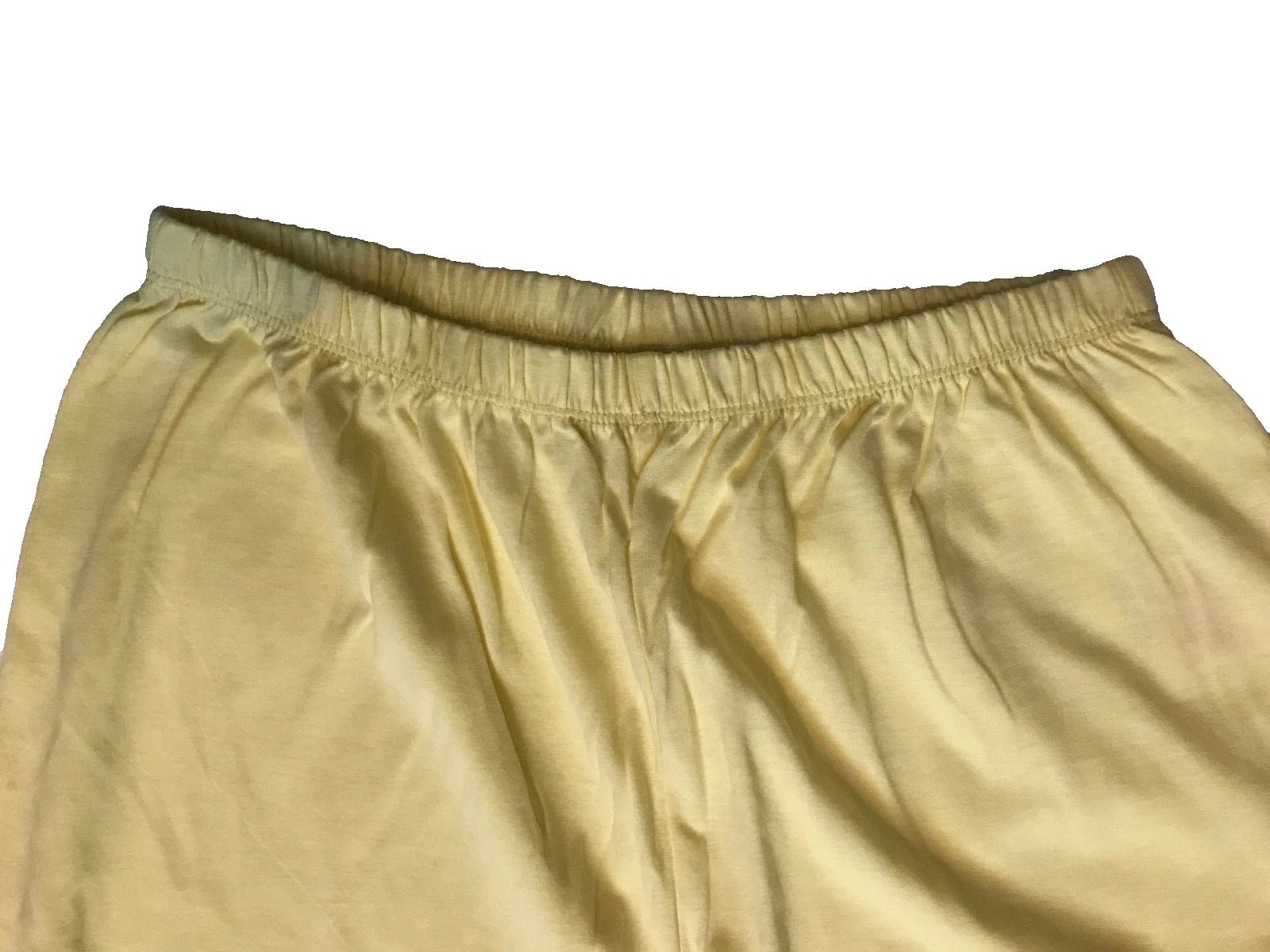 Lemon Yellow Pyjama Set UK 10 - 12 PJs pyjamas 3/4 sleeve top plain capri bottom