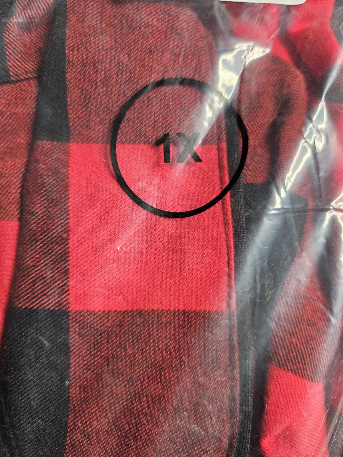 NWT Sealed Womens Size 1X Buffalo Check Red Plaid Flannel Pajamas Set Top Pants