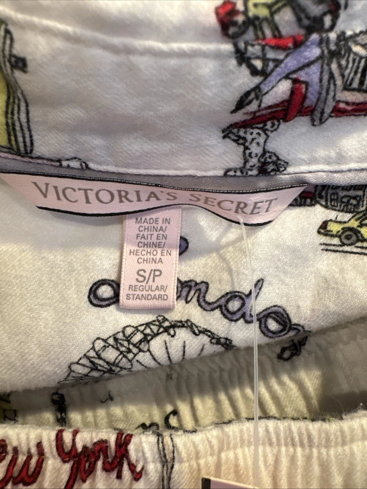 Victoria's Secret NY/London Print Long Sleeve Button Up Pajama Set Small NWT