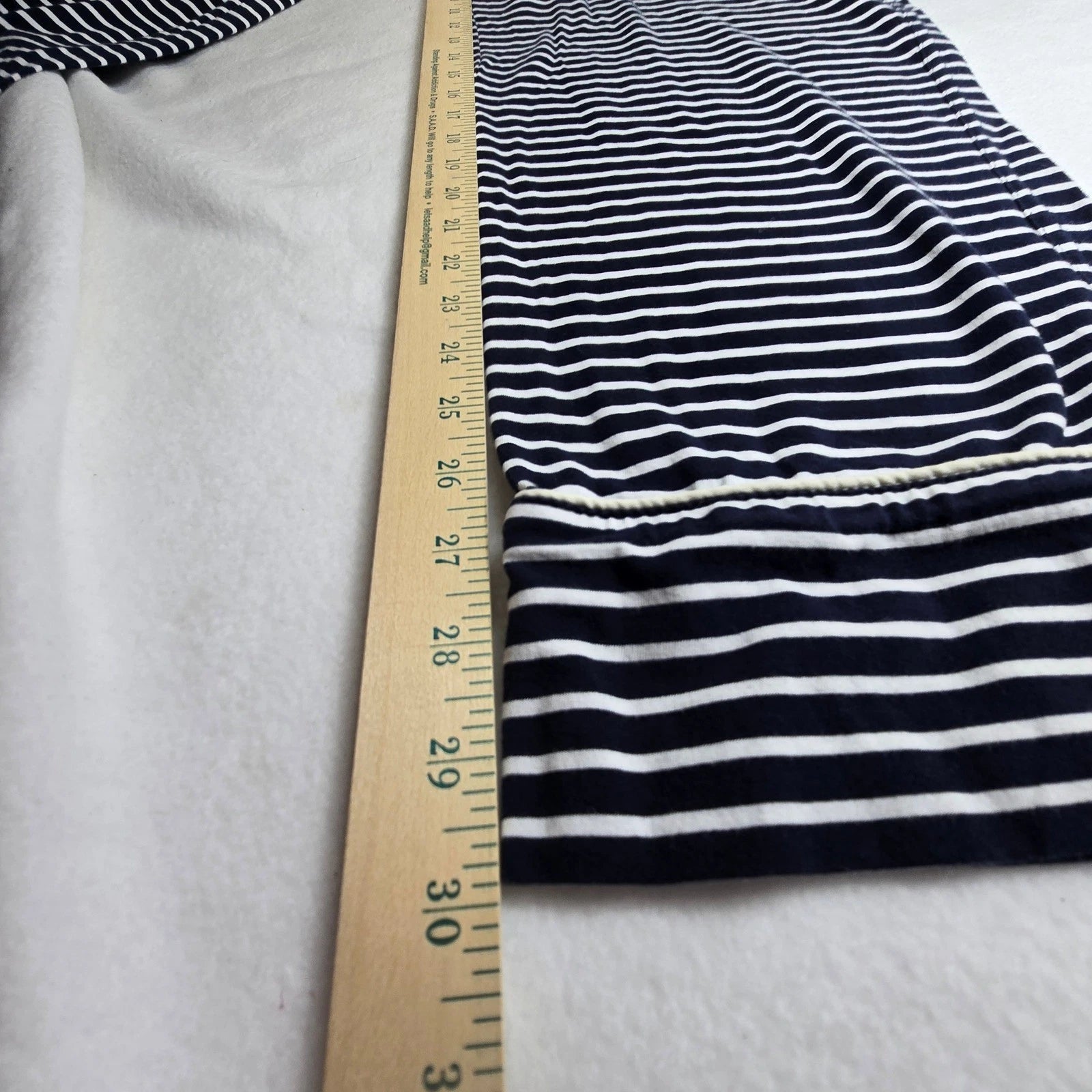 J Crew Womens Pajama Set L Blue White Striped Long Sleeve Sleepwear Lounge Comfy