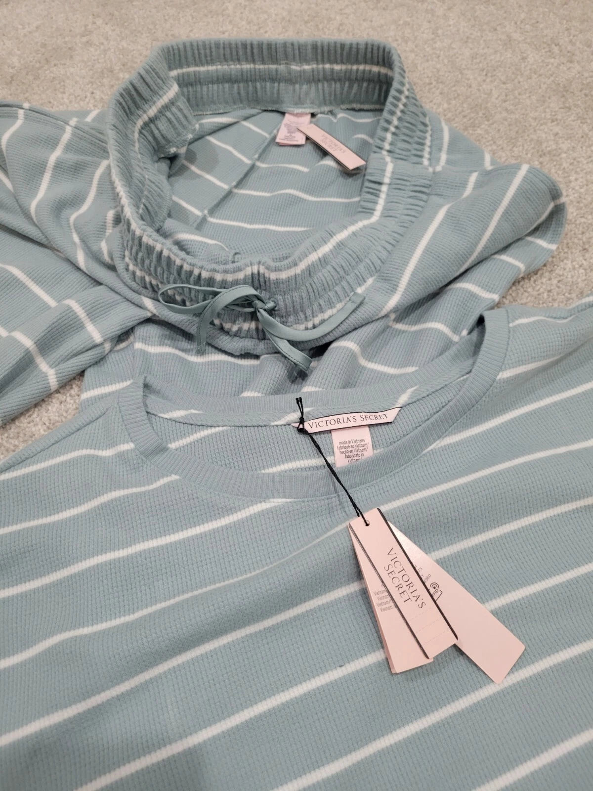 Victoria Secret Glow Waffle Tee and Jogger Set size S