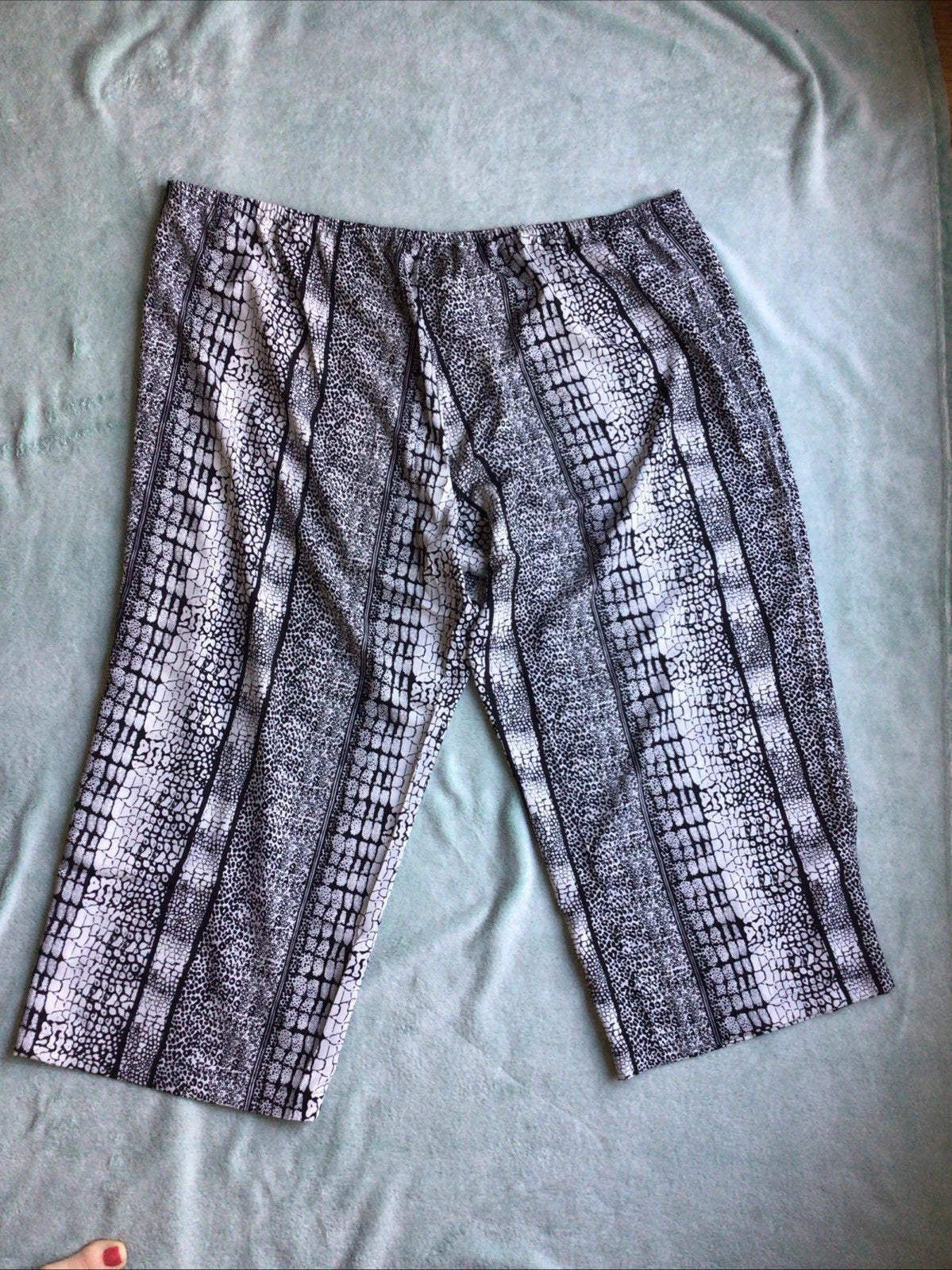 Natori Pajamas Shirt Pants Black White Animal Print Size 3XL Lounge Wear