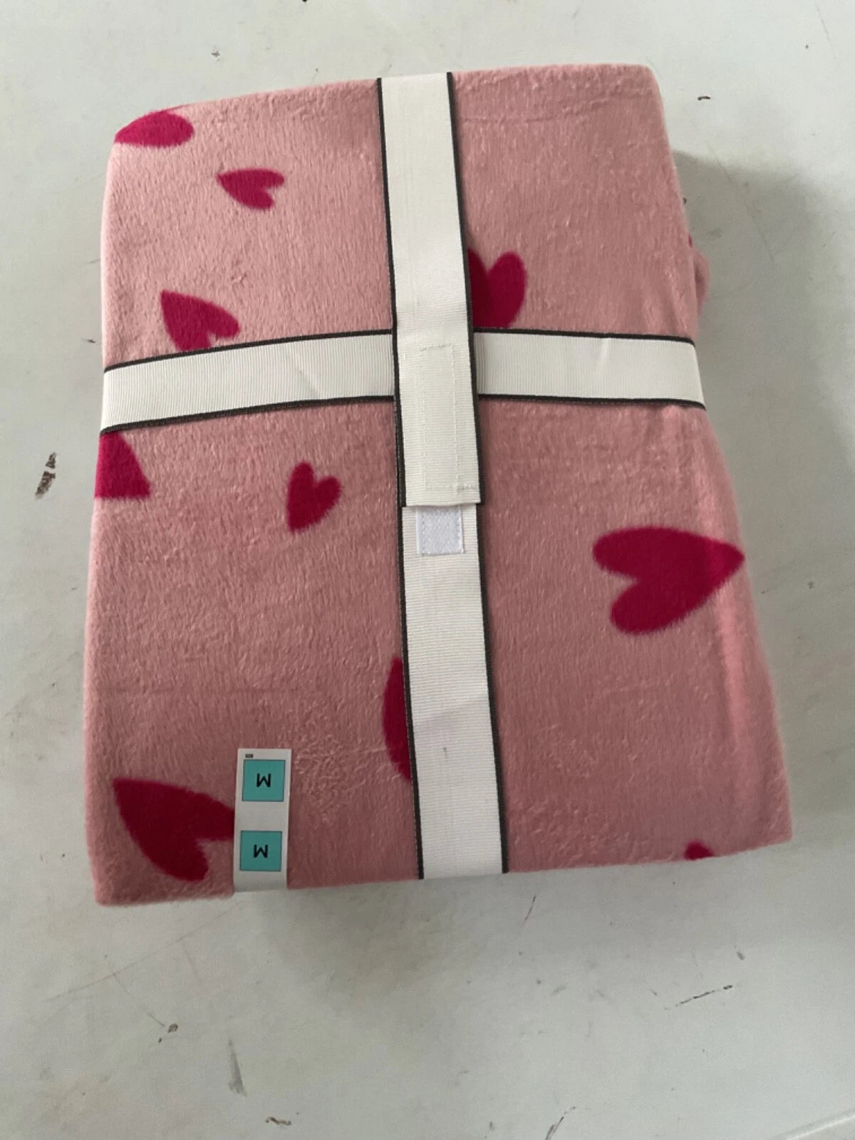 LADIES FLEECE HEART PRINT PYJAMAS SET PINK MIX COLOUR LARGE SIZE