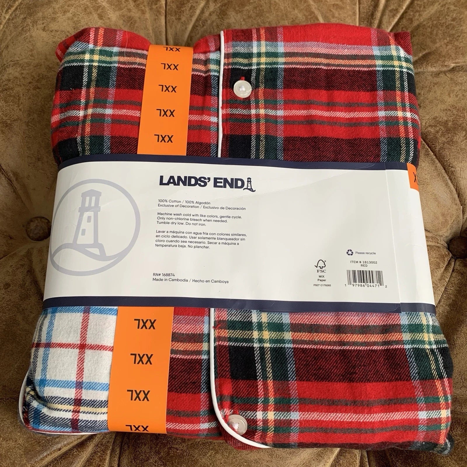 Land’s End Women’s 2 Piece Soft Flannel Pajama Set Size XL Draw String Waist. T