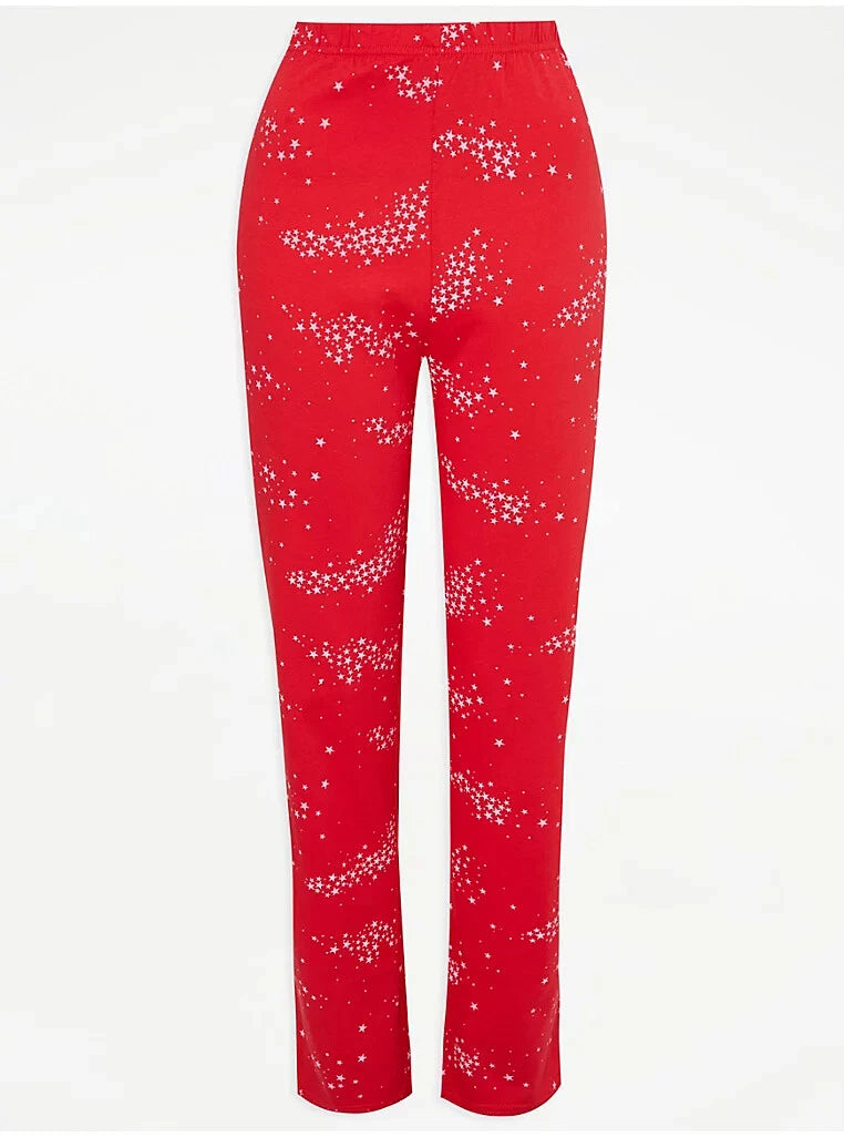 Ladies New Ex George Cotton Star Print Pyjamas  Size 4-6 8-10 12-14 16-18 20-22