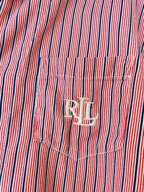 Lauren Ralph Lauren Women's Printed Notched-Collar Pajamas Set Pink Stripe XS