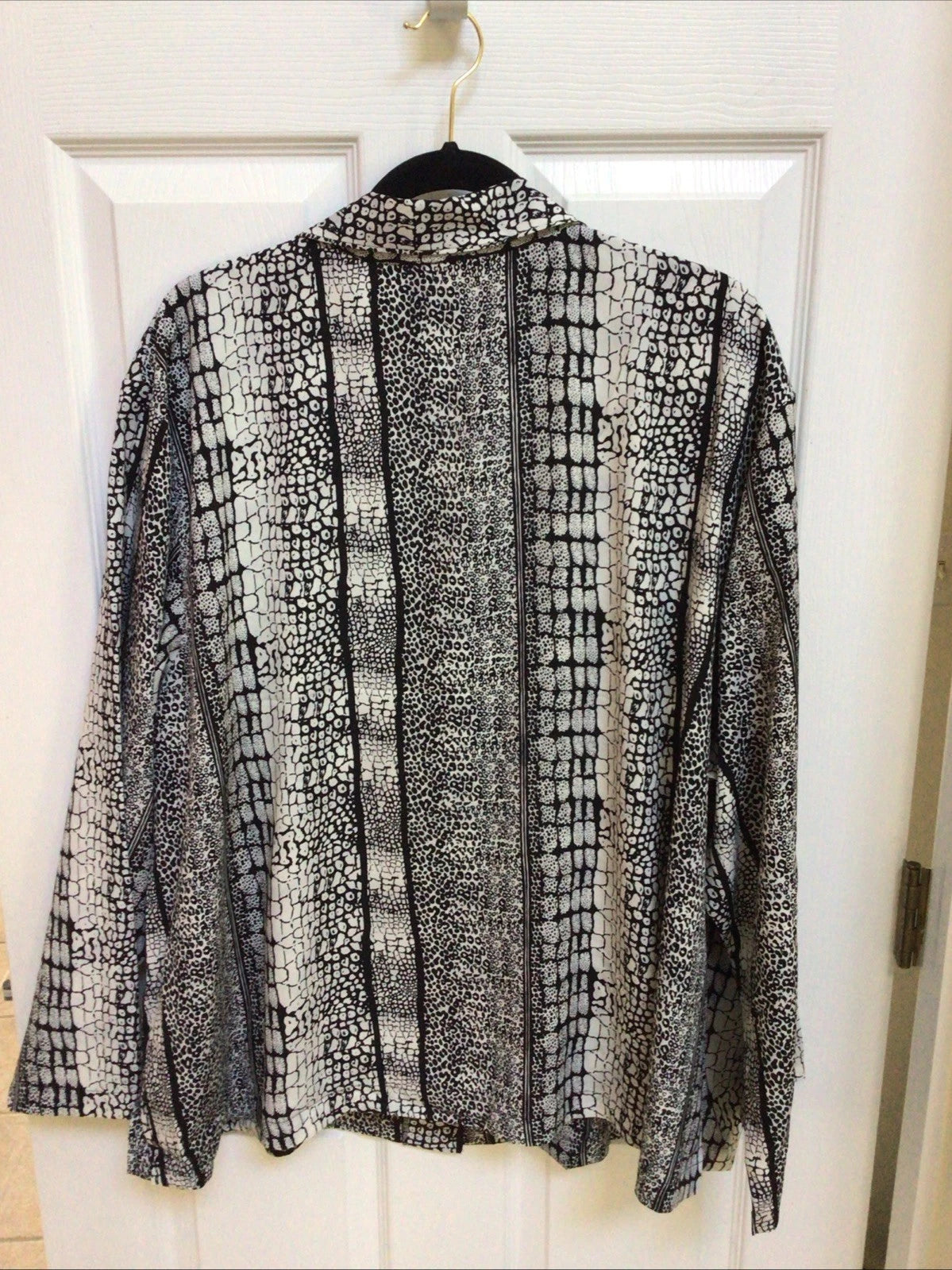Natori Pajamas Shirt Pants Black White Animal Print Size 3XL Lounge Wear