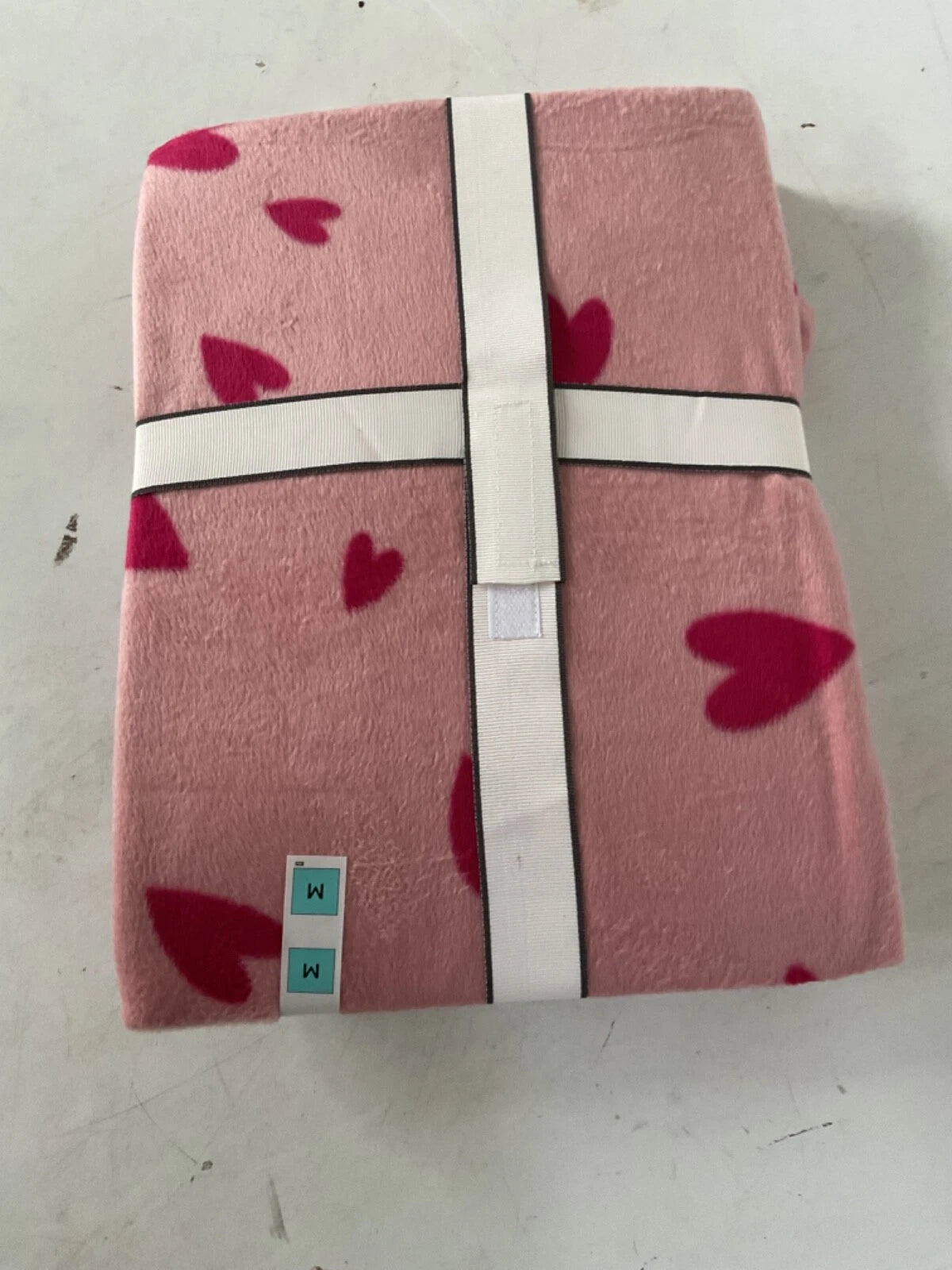 LADIES FLEECE HEART PRINT PYJAMAS SET PINK MIX COLOUR LARGE SIZE