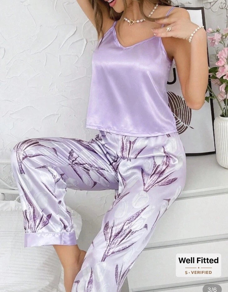Shein Satin Pyjama Set Size XL (16)