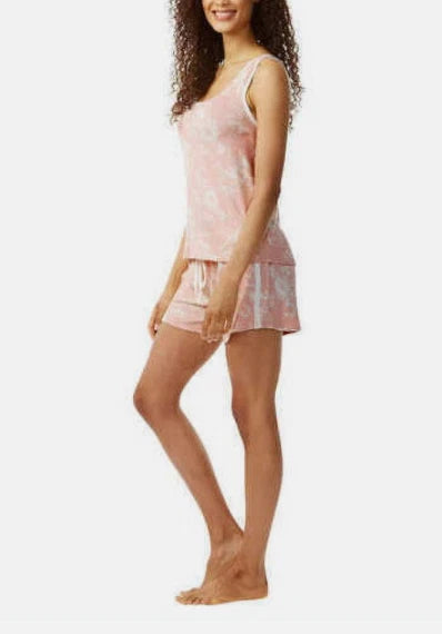 Lucky Brand Women's Pink Floral 4PC Pajama Set Size LARGE, NO PANTS INCLUDED
