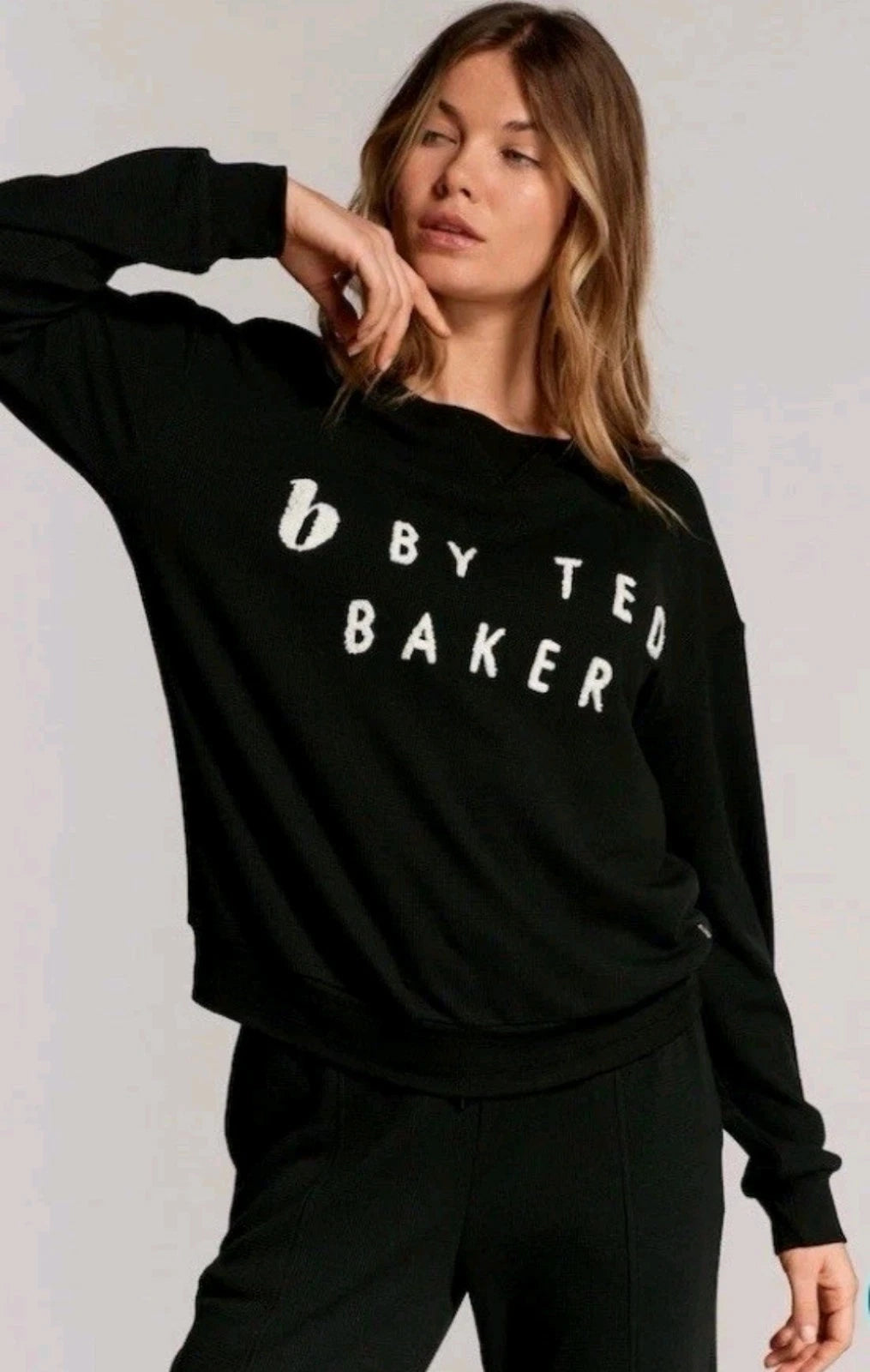 Ted Baker Size 10 Womens Black Waffle Pyjamas Joggers Loungewear Set BNWT