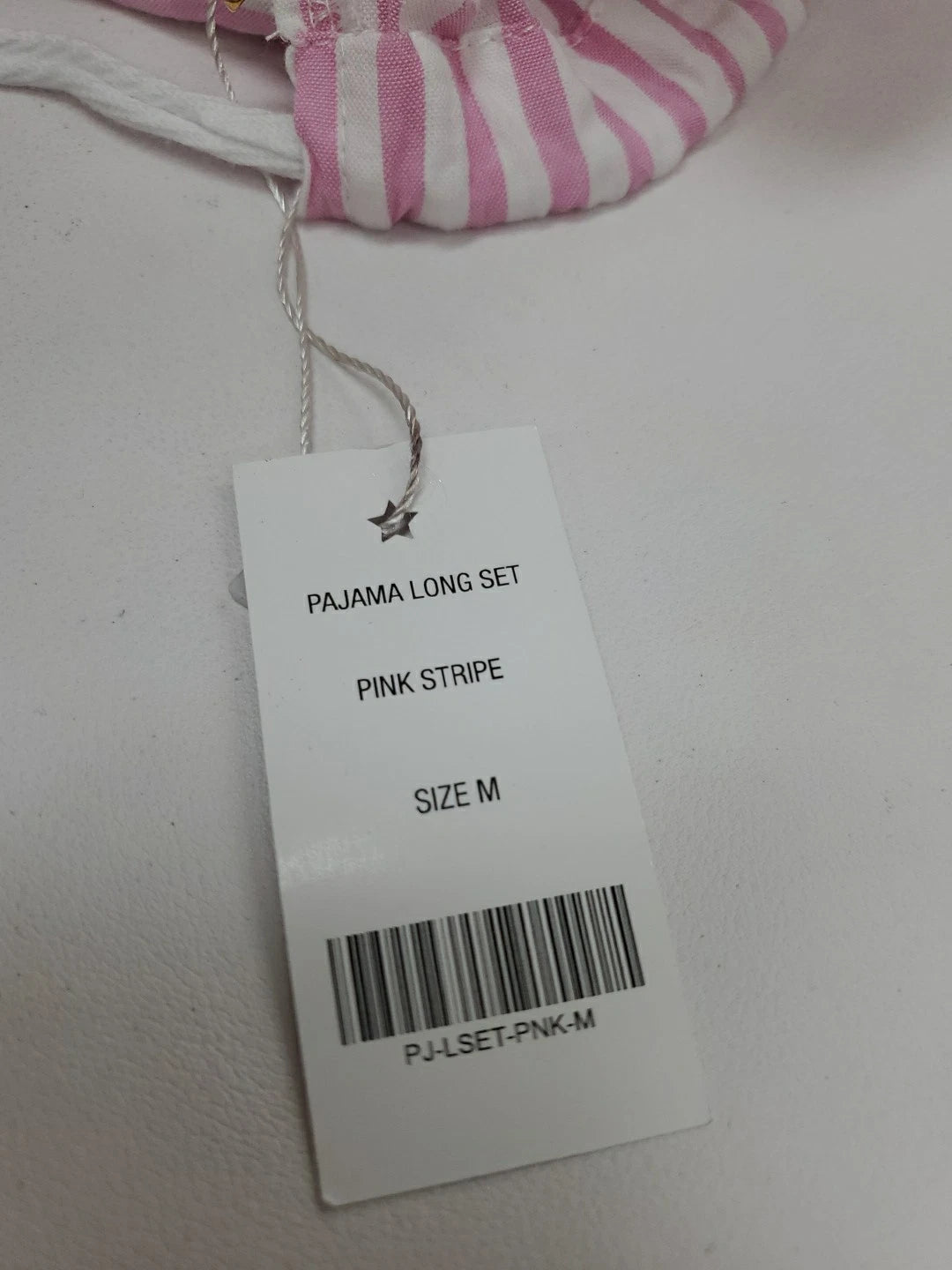 NEW STARFIT Long Pajama Set - White Pink Size Medium