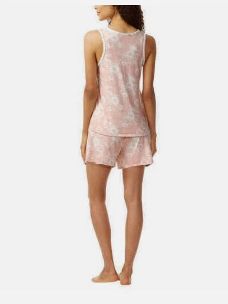 Lucky Brand Women's Pink Floral 4PC Pajama Set Size LARGE, NO PANTS INCLUDED