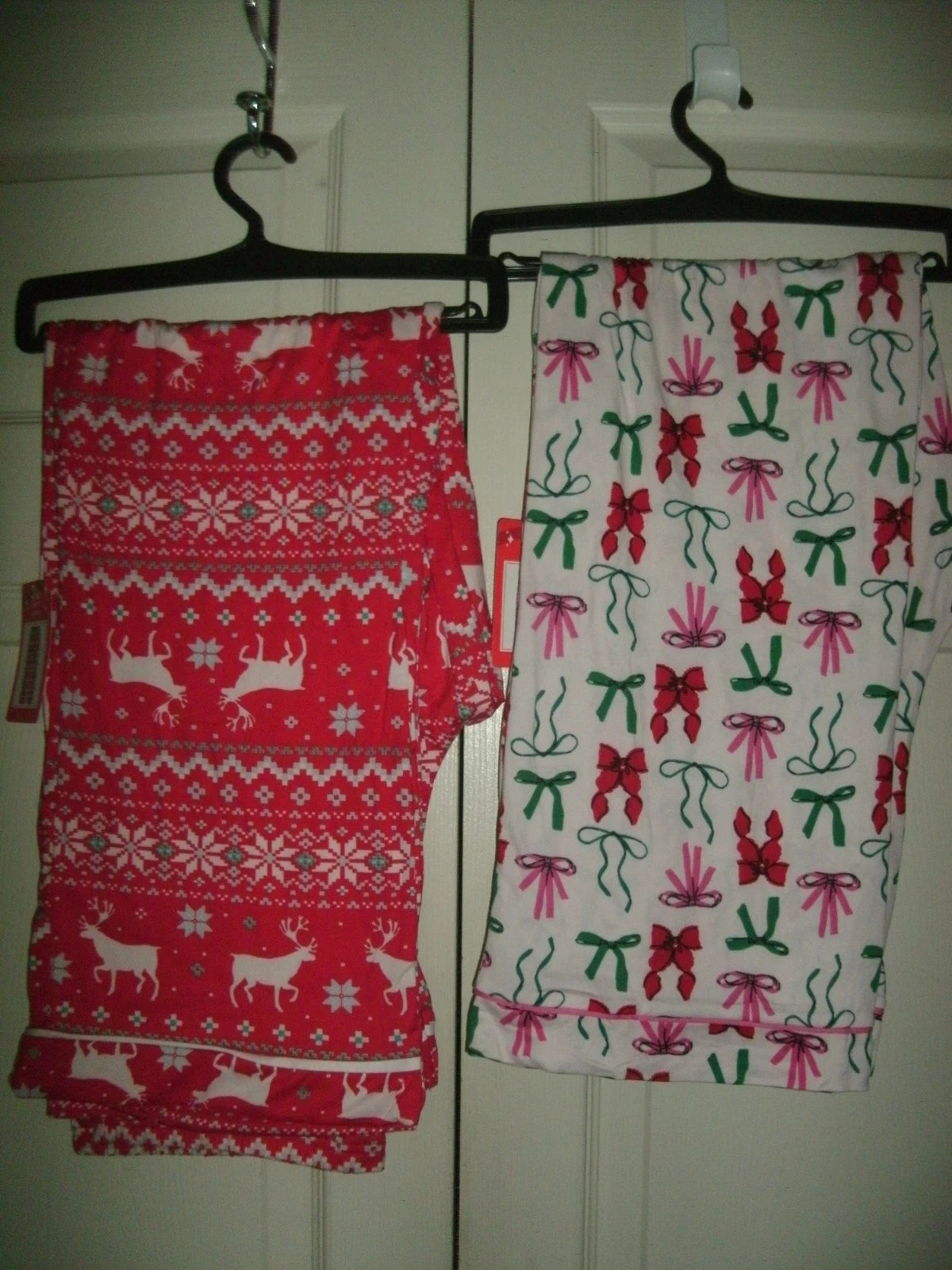 NEW Womens Christmas Pajama Lounge PJ Pants Set of 2 Sz Jr L (12-4) microfiber