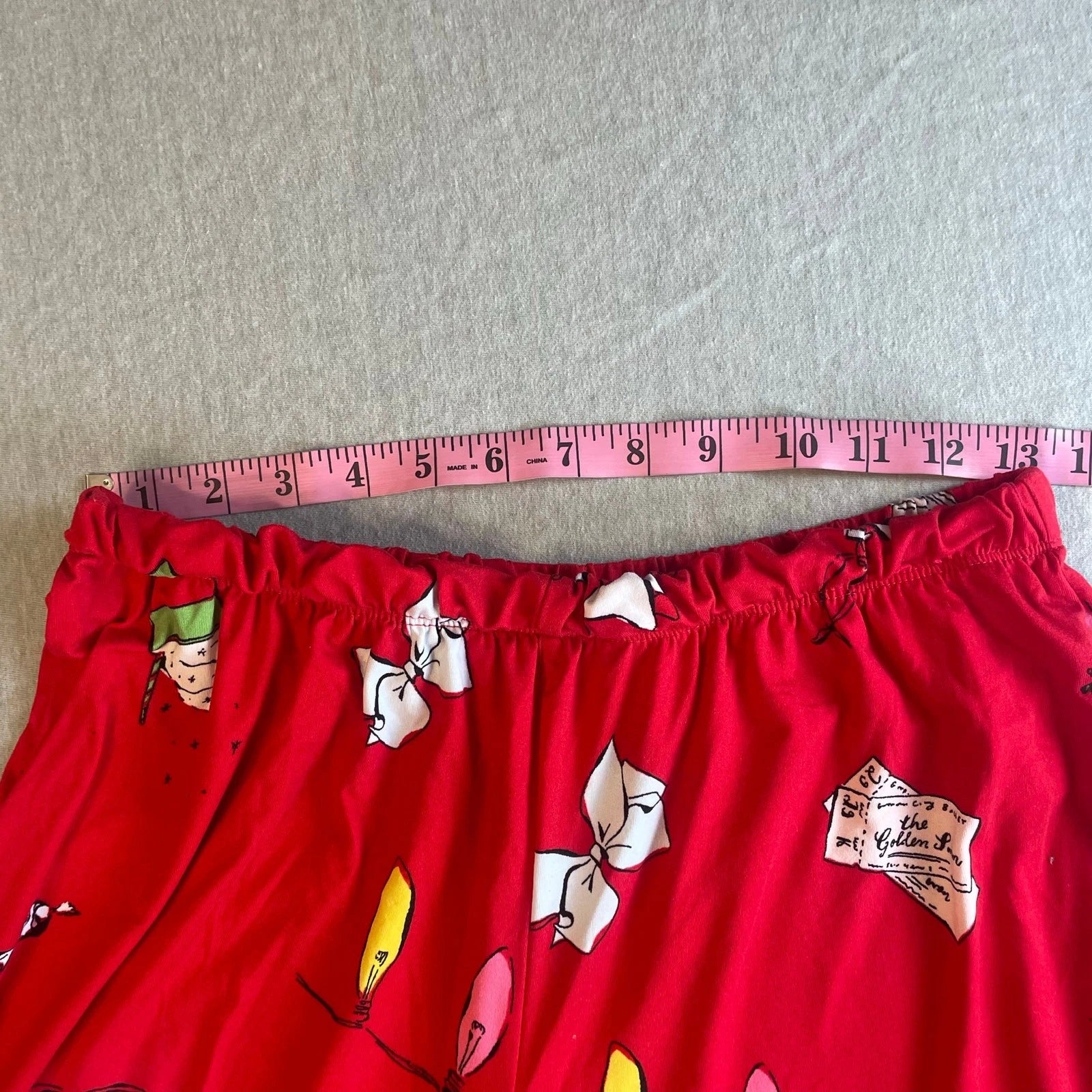 Kate Spade Red Holiday Christmas Novelty Print Pajamas Set Size Medium M