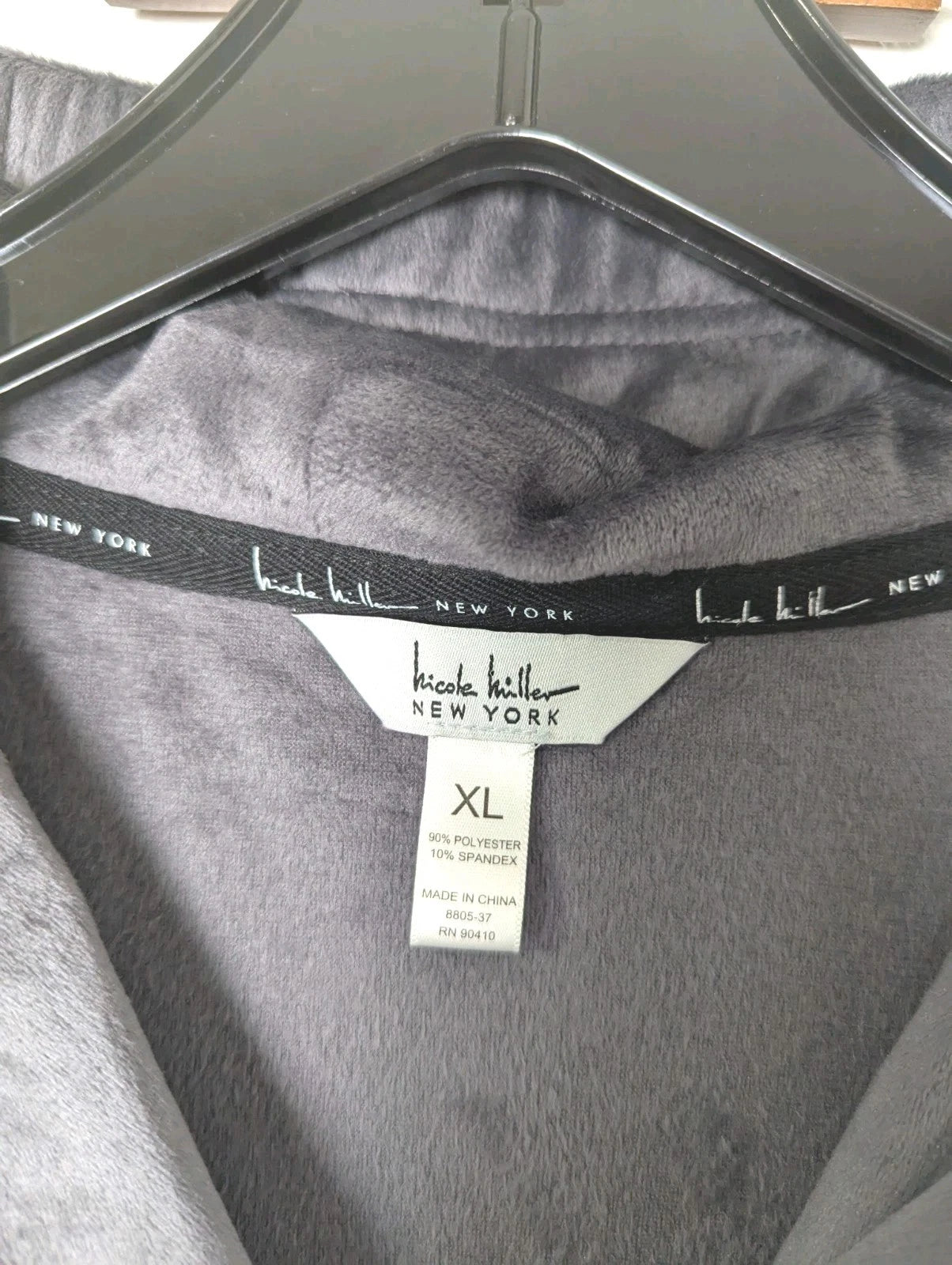 Nicole Miller 2 PC Pajama Set  XL Top Bottom Velvety Soft Sparkle Gray Stretch