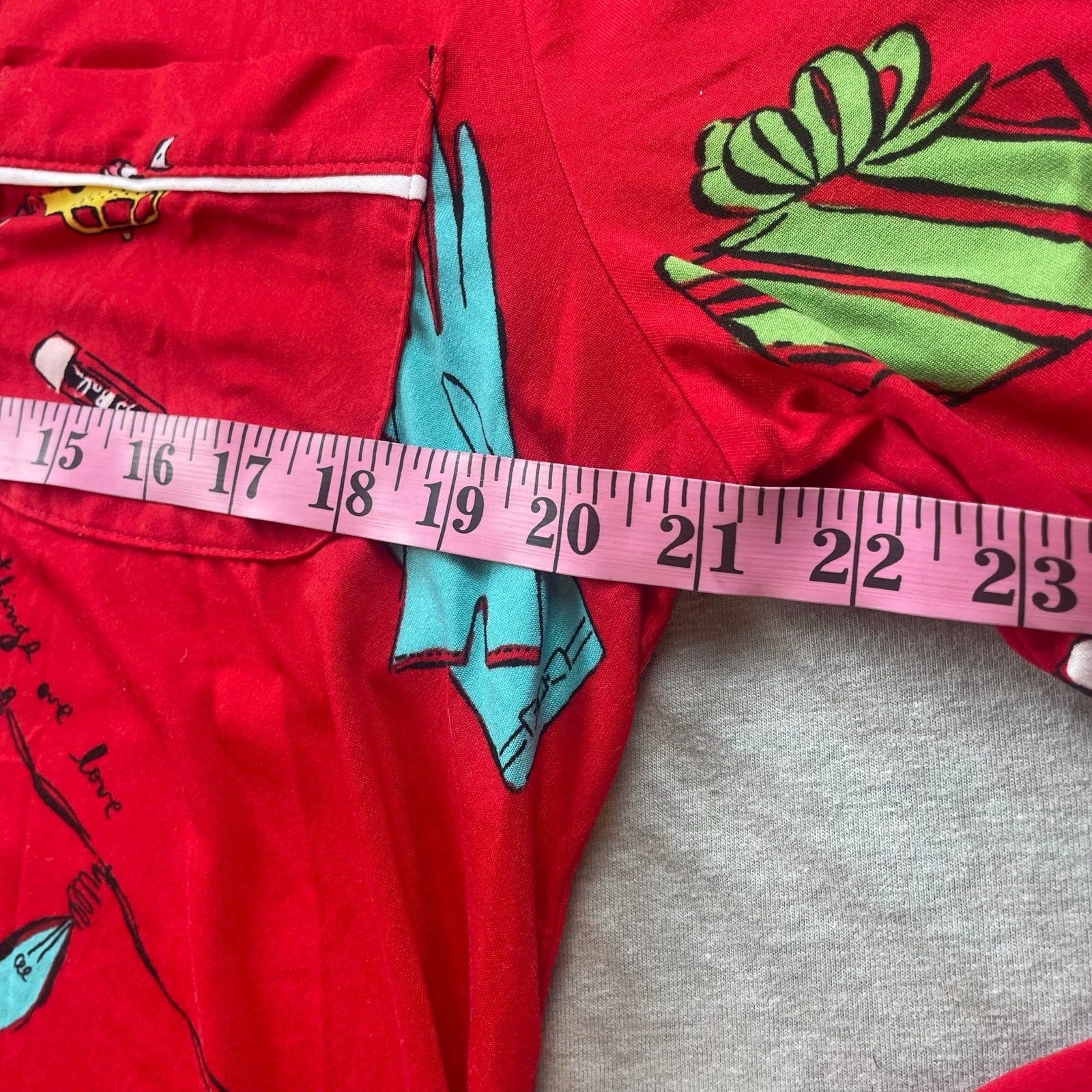 Kate Spade Red Holiday Christmas Novelty Print Pajamas Set Size Medium M