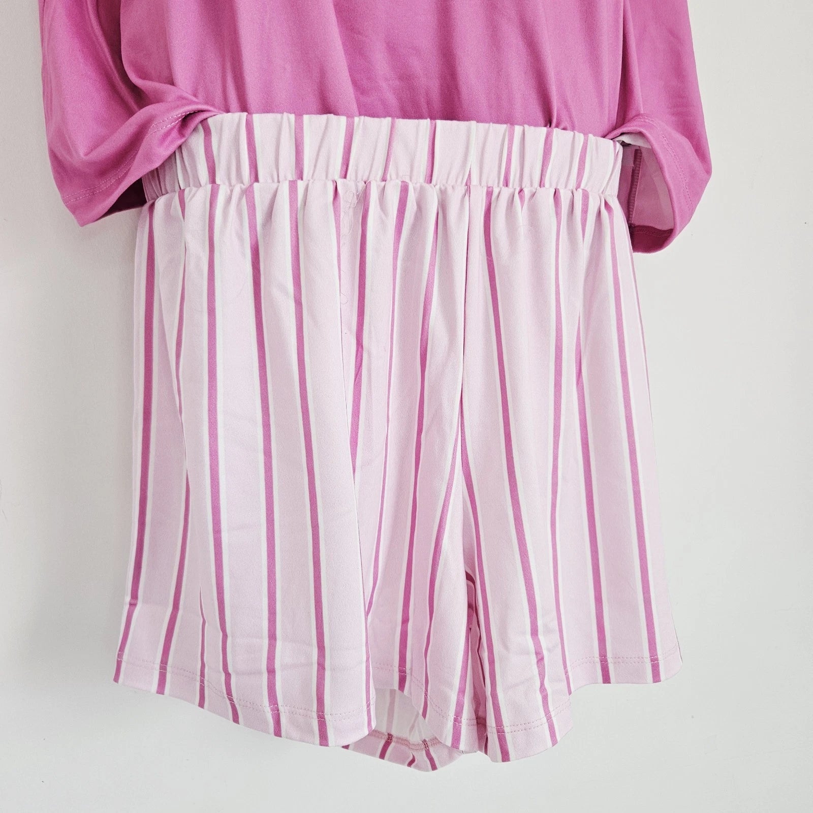 NEW Simply Be Plus Size 16-34 Super Soft Pink Pyjama 2 Piece Set Top Shorts