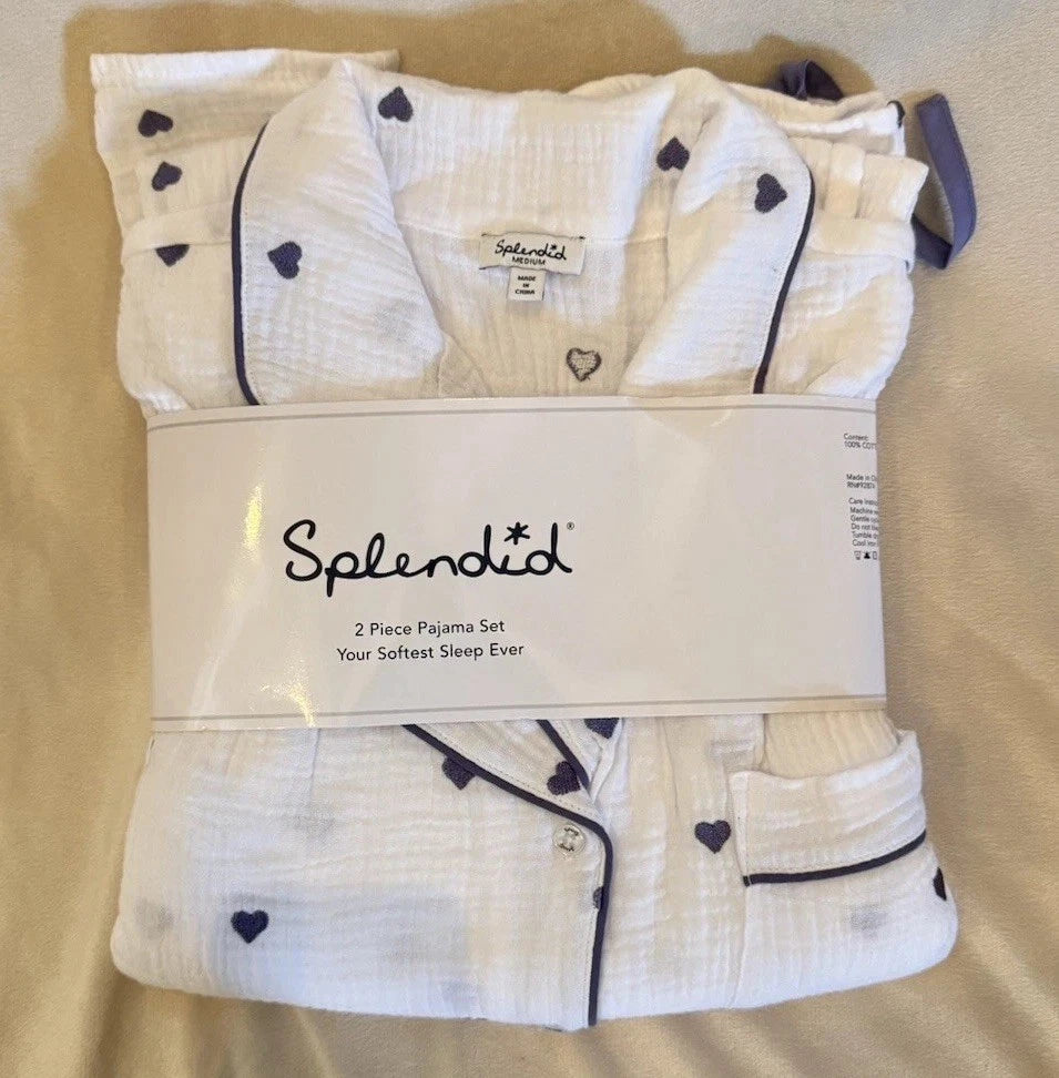NEW! - Splendid Long Sleeve Pillowsoft Pajama Set Lottie Love Sleep set MED