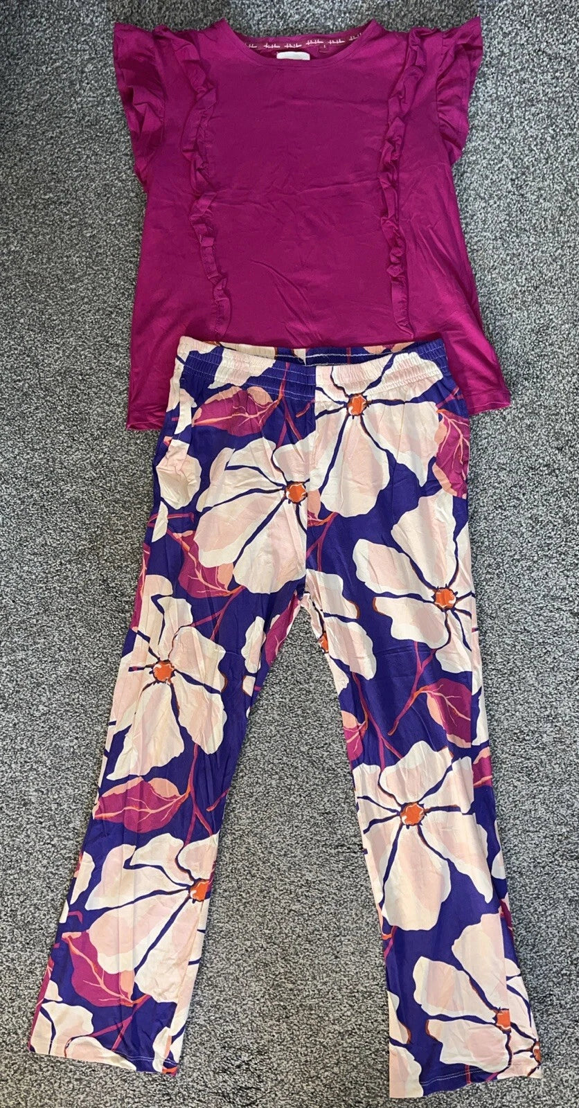 Next 2 Piece Vibrant Floral Print Short Sleeve Cotton Pyjamas PJs Set - Medium