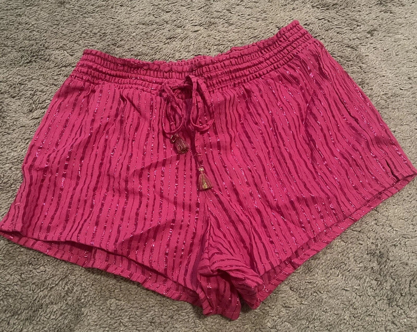 Victoria’s Secret Sleep Pajama Lounge Shorts Pink Shimmery Sz XS
