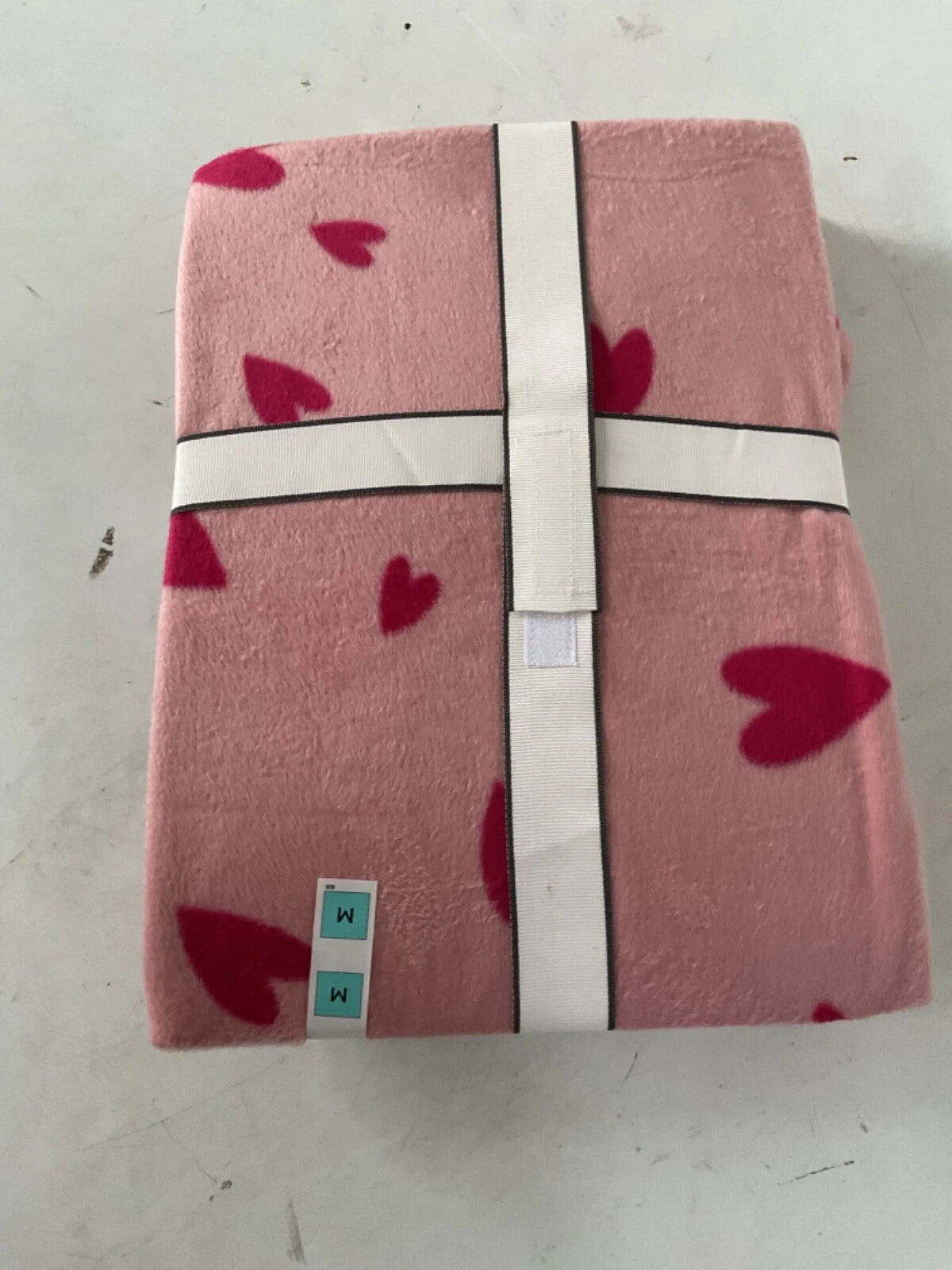 LADIES FLEECE HEART PRINT PYJAMAS SET PINK MIX COLOUR LARGE SIZE
