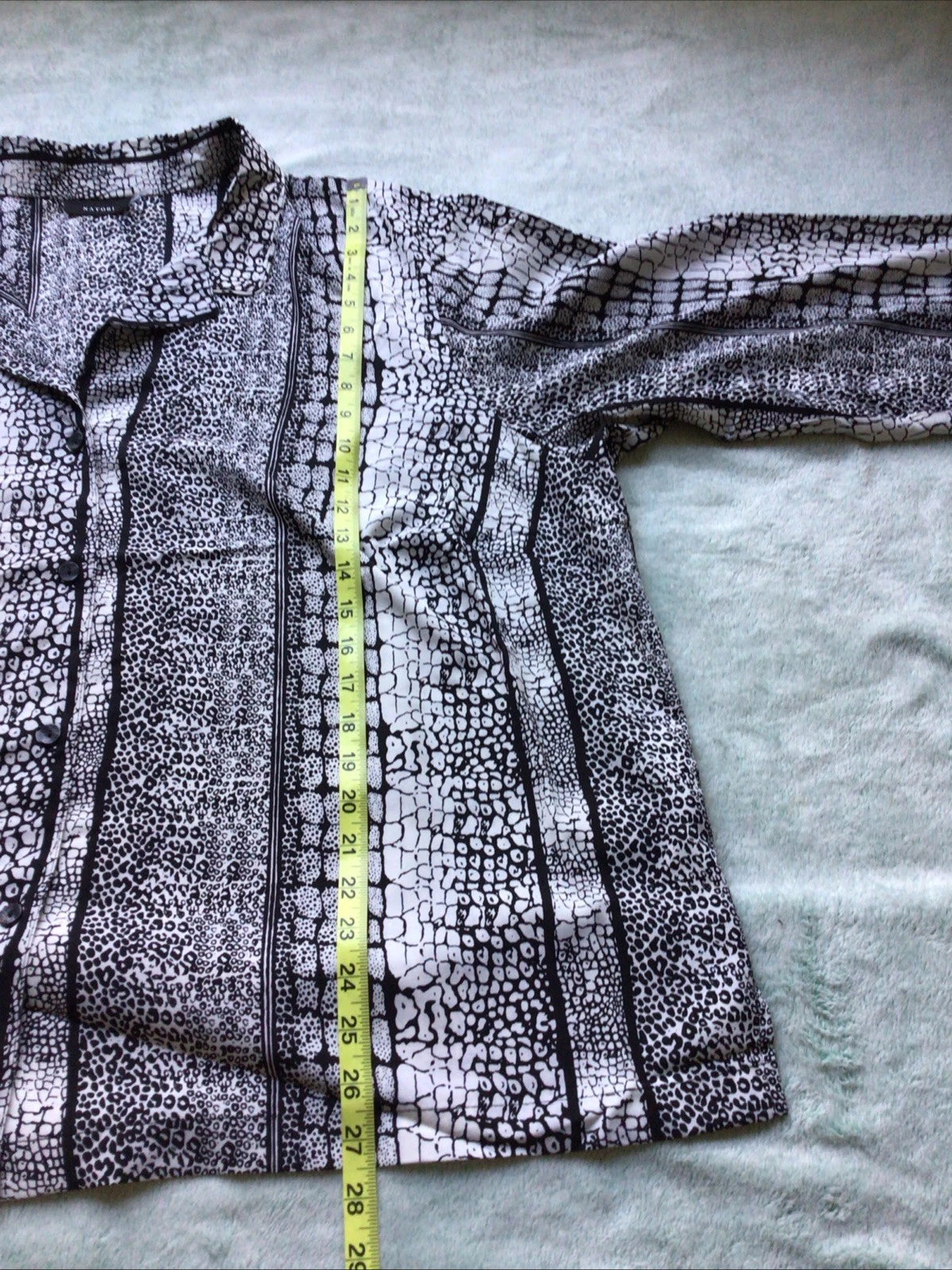 Natori Pajamas Shirt Pants Black White Animal Print Size 3XL Lounge Wear