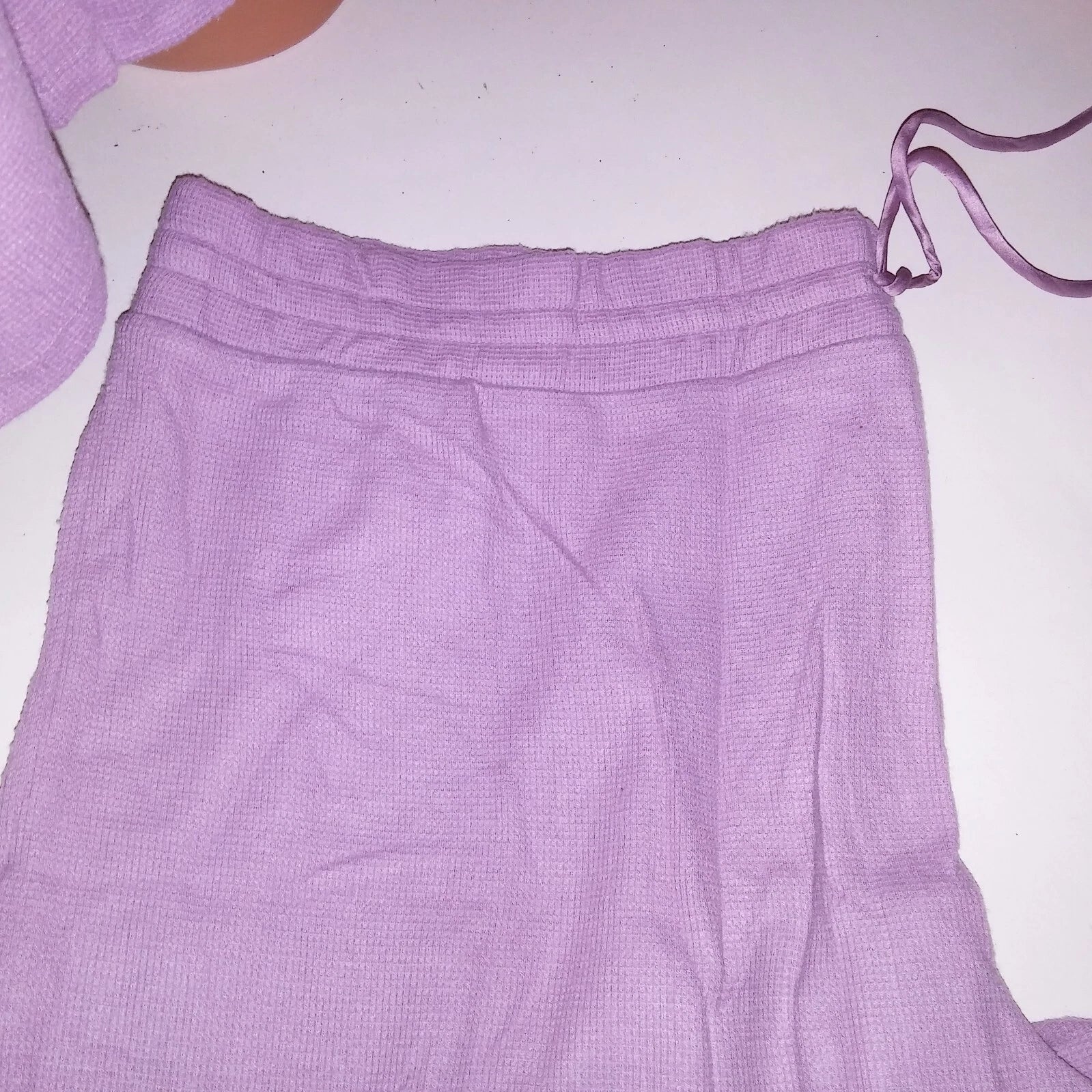 Victoria Secret Pajama Set XXL Top & Bottom Purple Glow Waffle Henley Jogger New