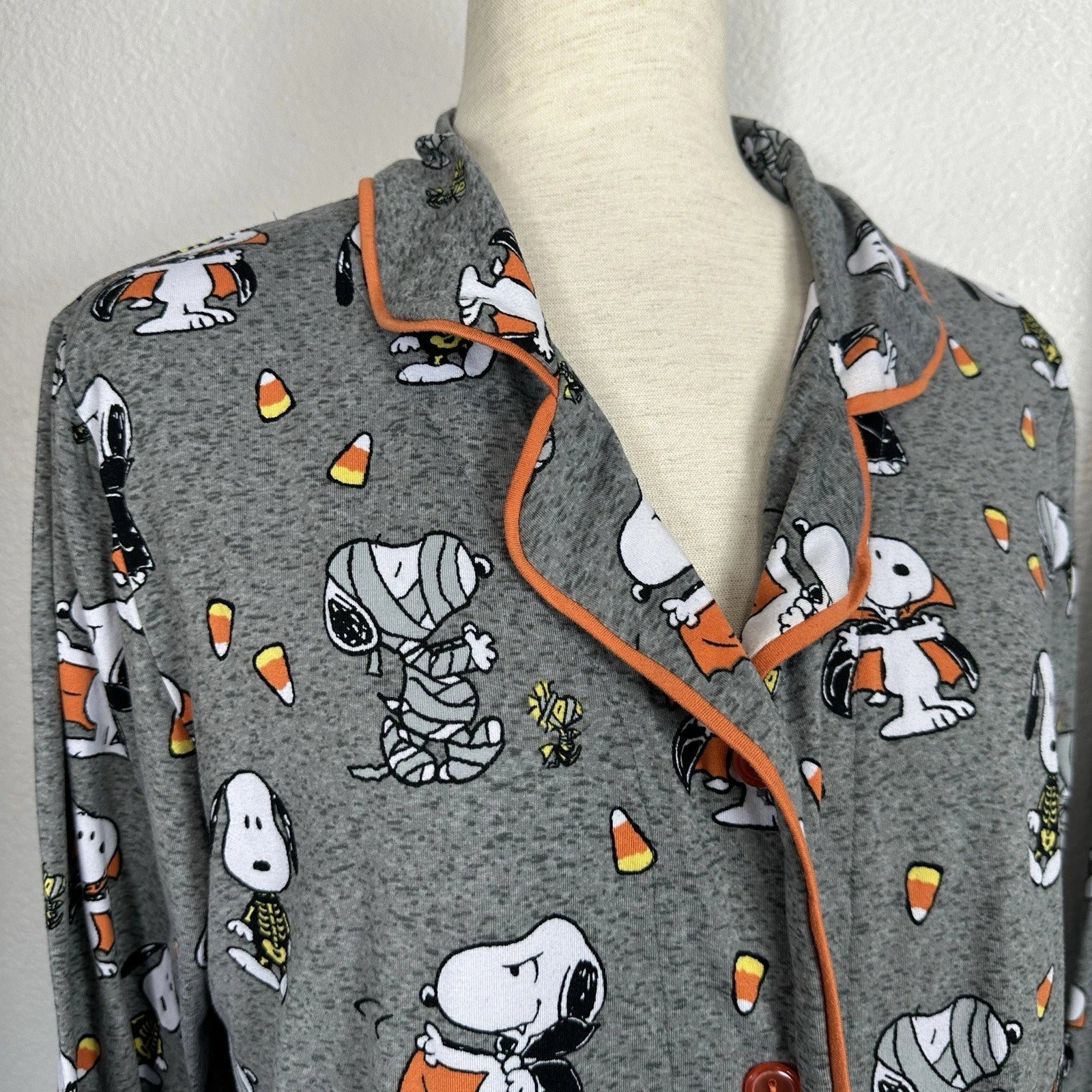 Munki Munki Peanuts Pajama Set 2pc Womens Large Halloween Snoopy Lounge