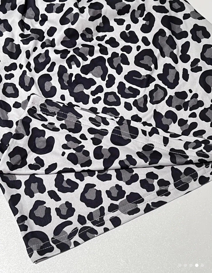 Plus 22 3x Stretch Soft Animal Print Heart Short Sleep Set Gray True To Size