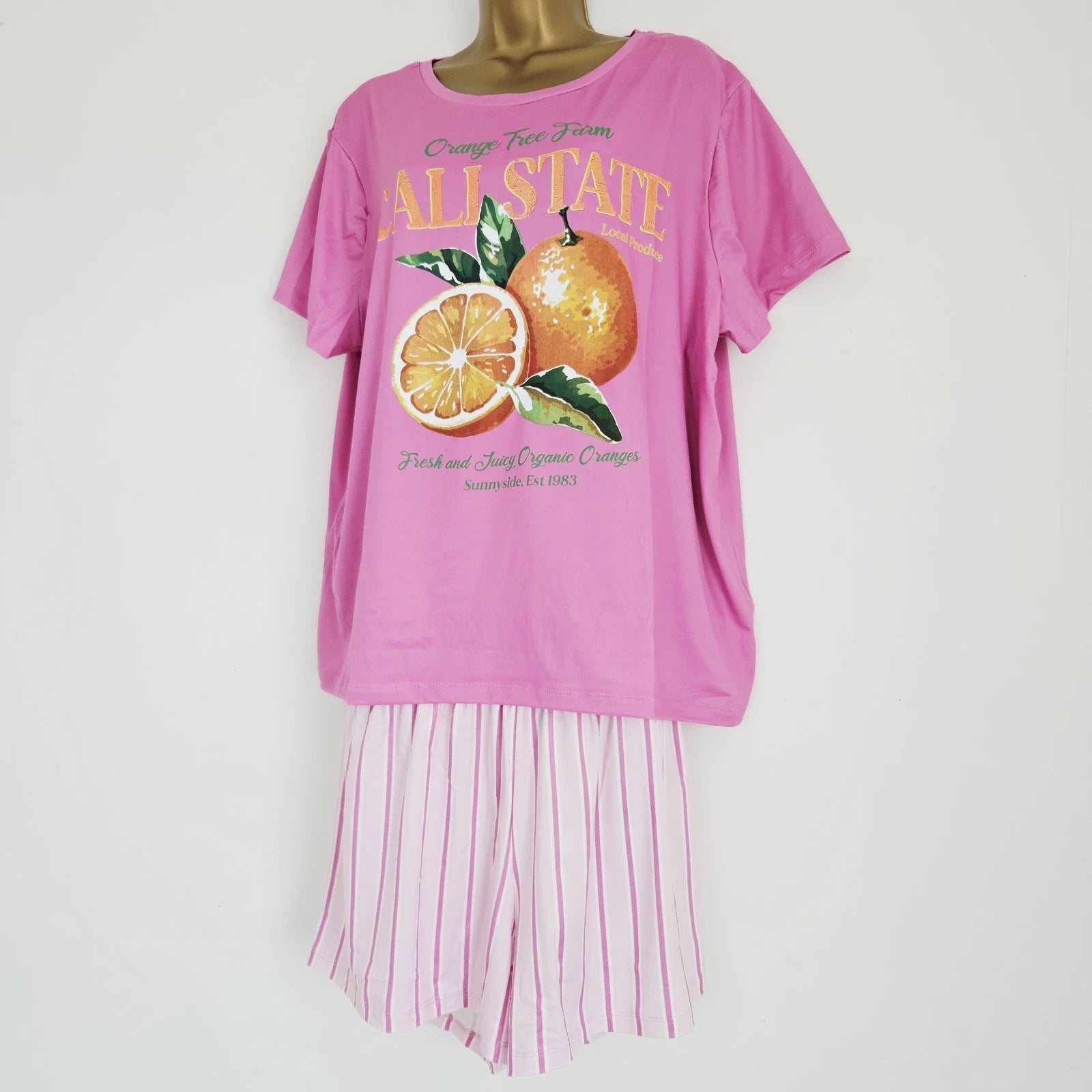 NEW Simply Be Plus Size 16-34 Super Soft Pink Pyjama 2 Piece Set Top Shorts