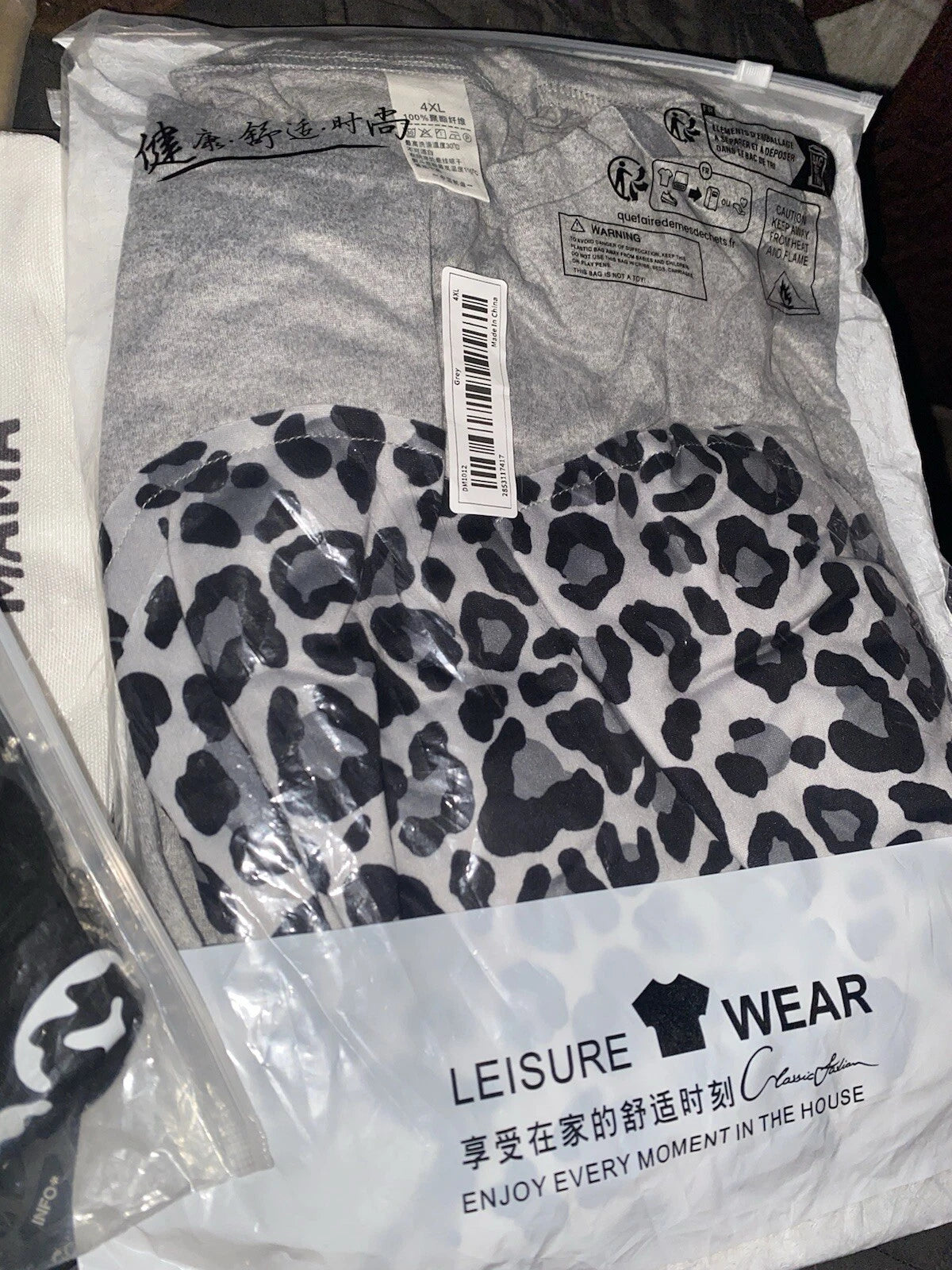 Plus 22 3x Stretch Soft Animal Print Heart Short Sleep Set Gray True To Size