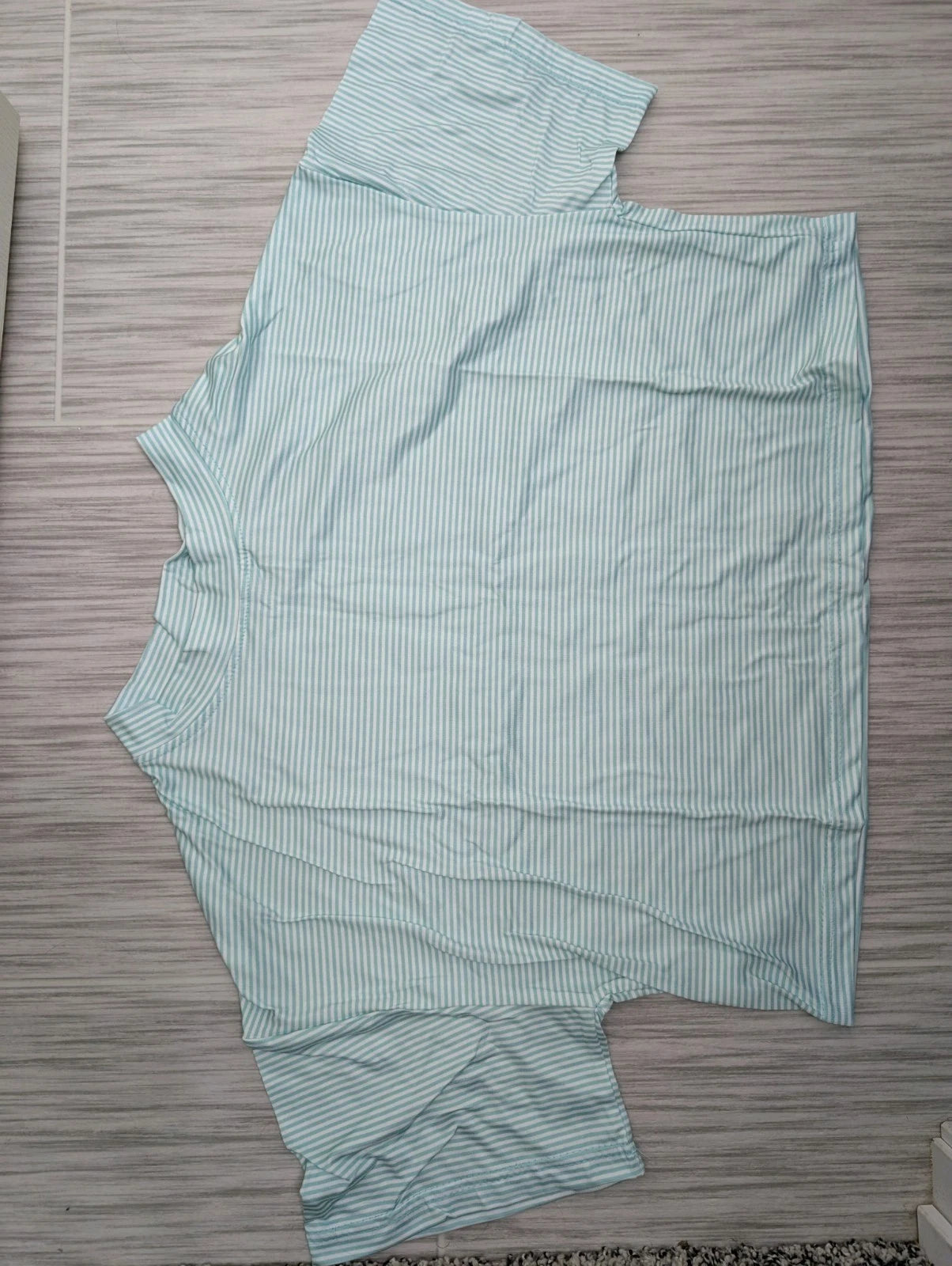 Viral TikTok Slit Pajama Set For Women, Green And White Size Large