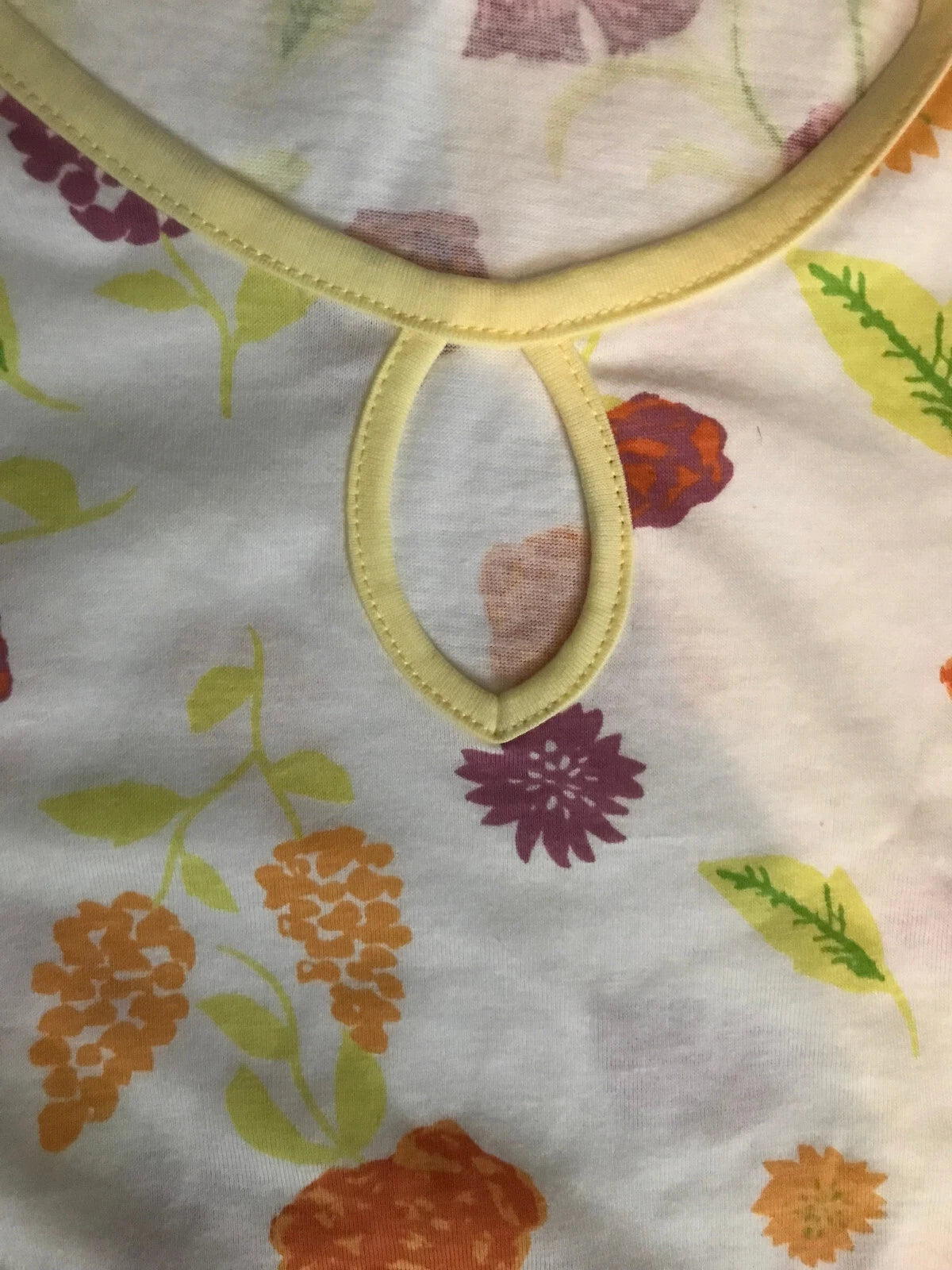 Lemon Yellow Pyjama Set UK 10 - 12 PJs pyjamas 3/4 sleeve top plain capri bottom