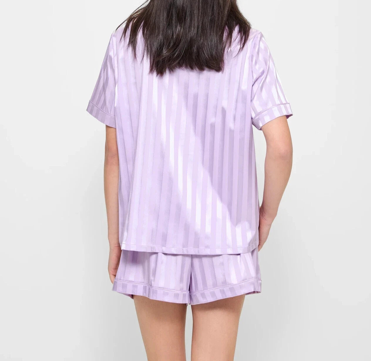 LADIES size M / 12 Lilac purple Satin button up summer pyjamas Target NEW