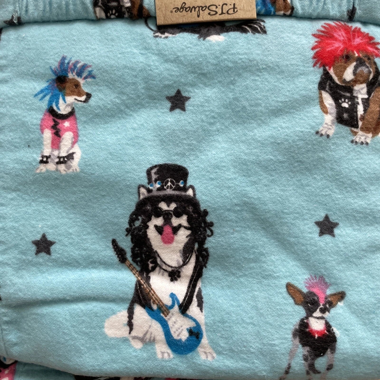 PJ Salvage Flannel Pajamas Set With Headband Aqua Size XS