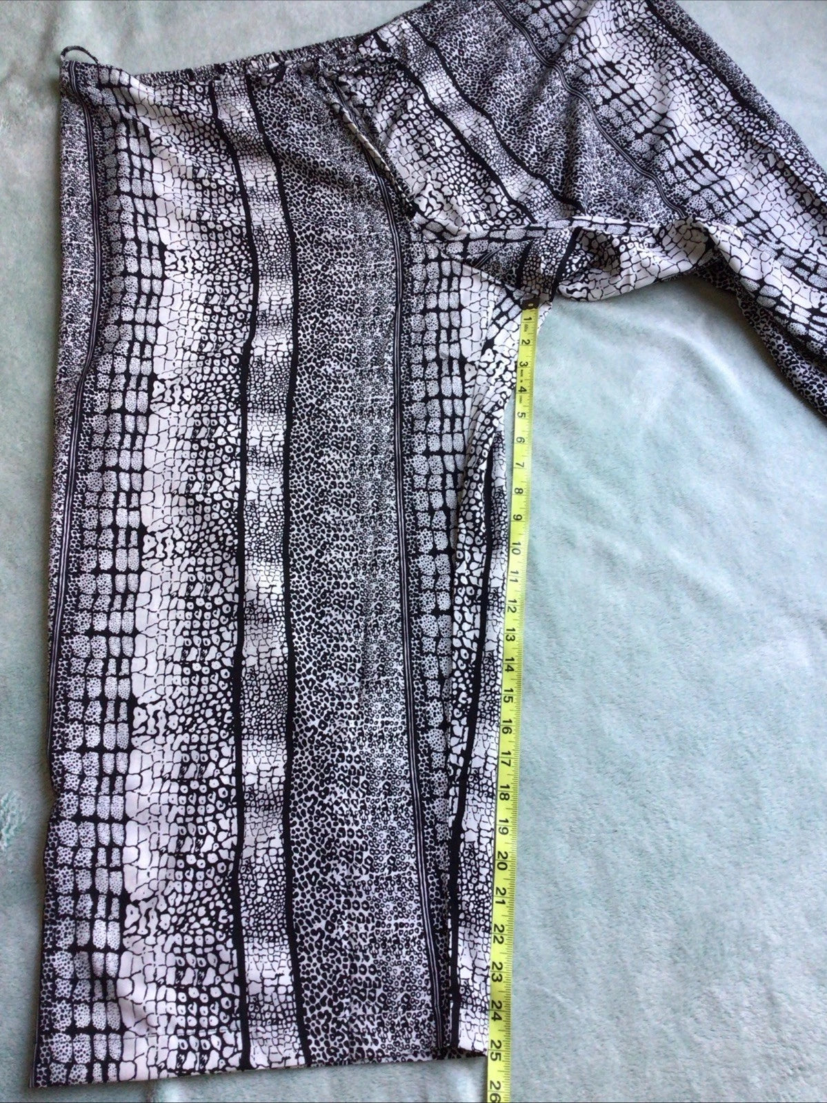 Natori Pajamas Shirt Pants Black White Animal Print Size 3XL Lounge Wear