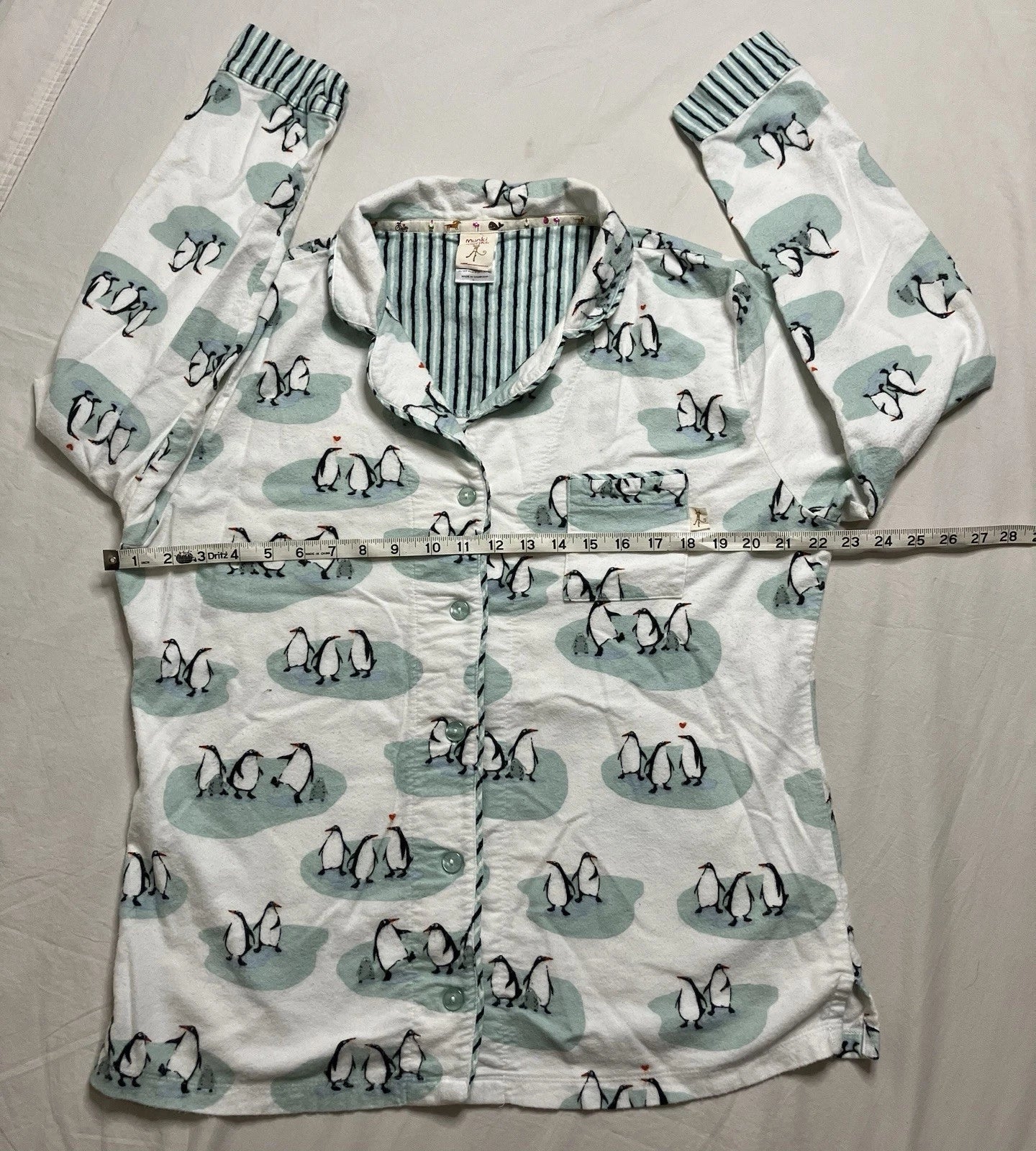 Munki Munki Pajama Set Penguines Top Bottoms Comfy Cozy Flannel Jammies Relax Pj