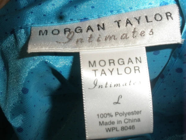 Women's 2 pc. pajamas Morgan Taylor Intimates L Blue silky feel 100% poly (T104)
