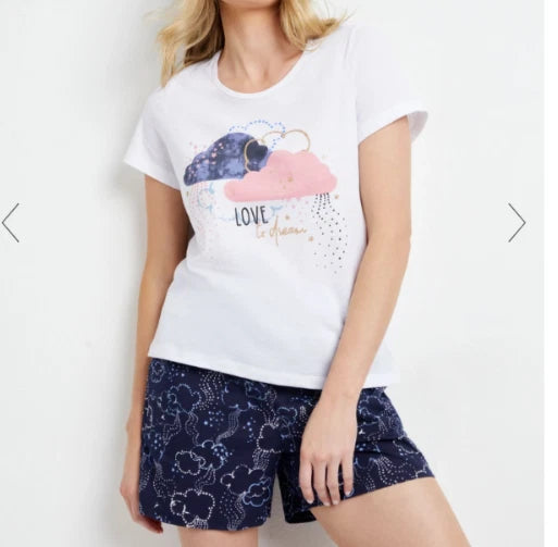 Ladies size 10 / 12 LOVE TO DREAM summer pyjamas Rivers pjs NEW A2438