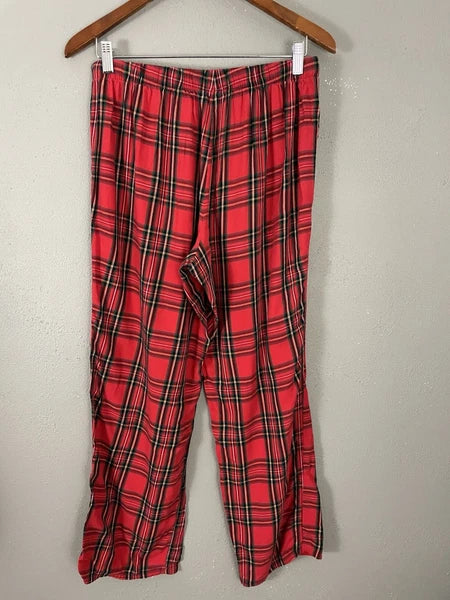 Victorias Secret Pajama Set Size M Red Plaid Soft Cotton Flannel Sleep Lounge