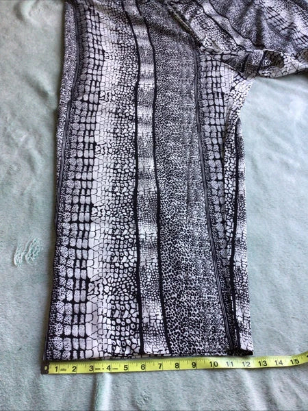 Natori Pajamas Shirt Pants Black White Animal Print Size 3XL Lounge Wear