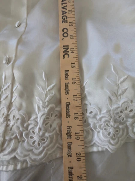 Victorias Secret Gold Label Pajama Set White Silky Satin Size S Vintage-lp287